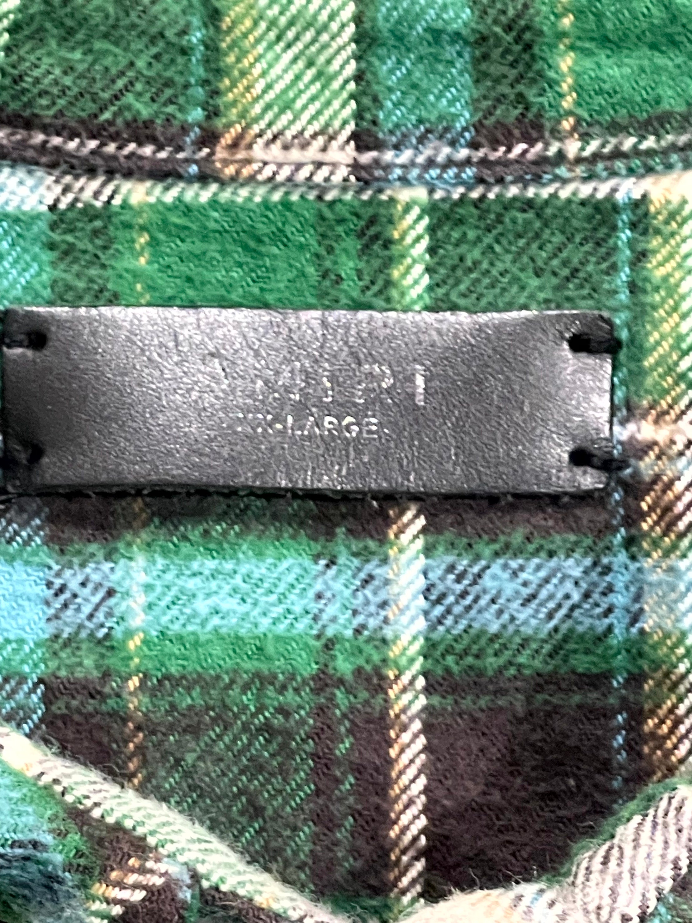 Amiri Plaid "TGCW" Flannel Green Shirt