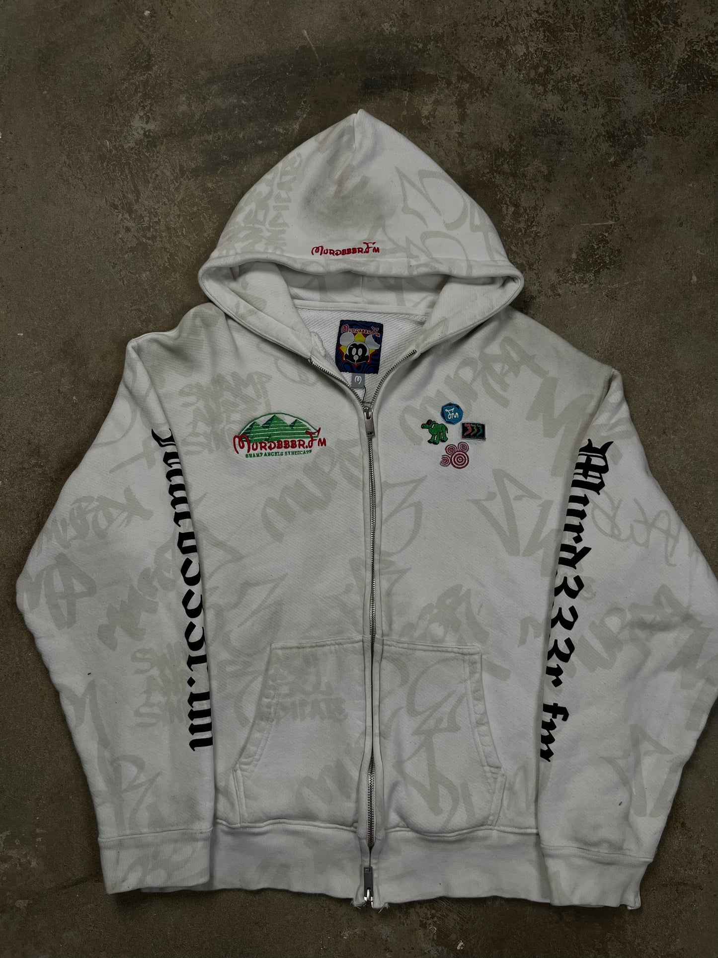 Murder.FM Zip Up White Medium Used