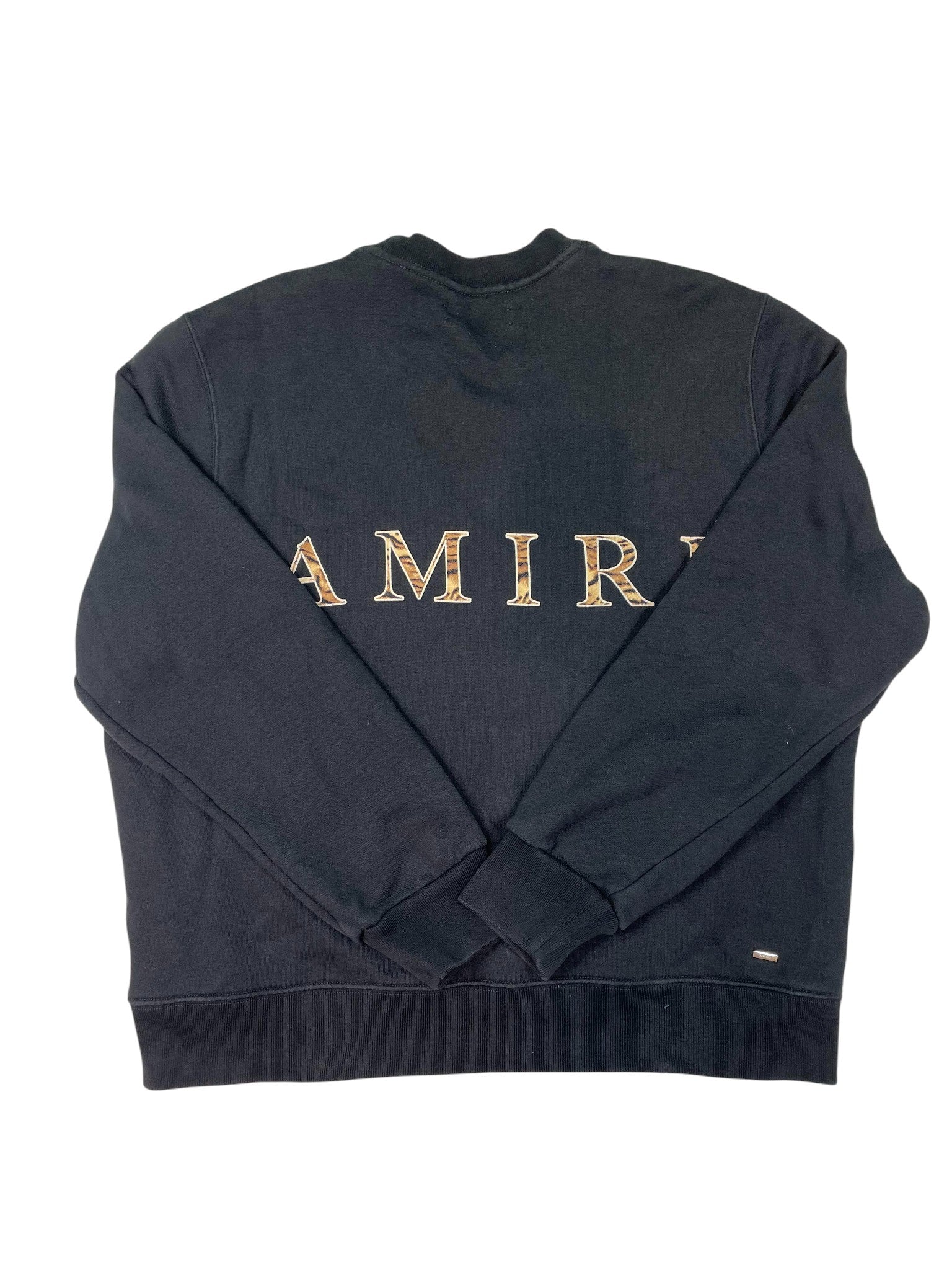 Amiri MA Logo Cheetah Black Crewneck