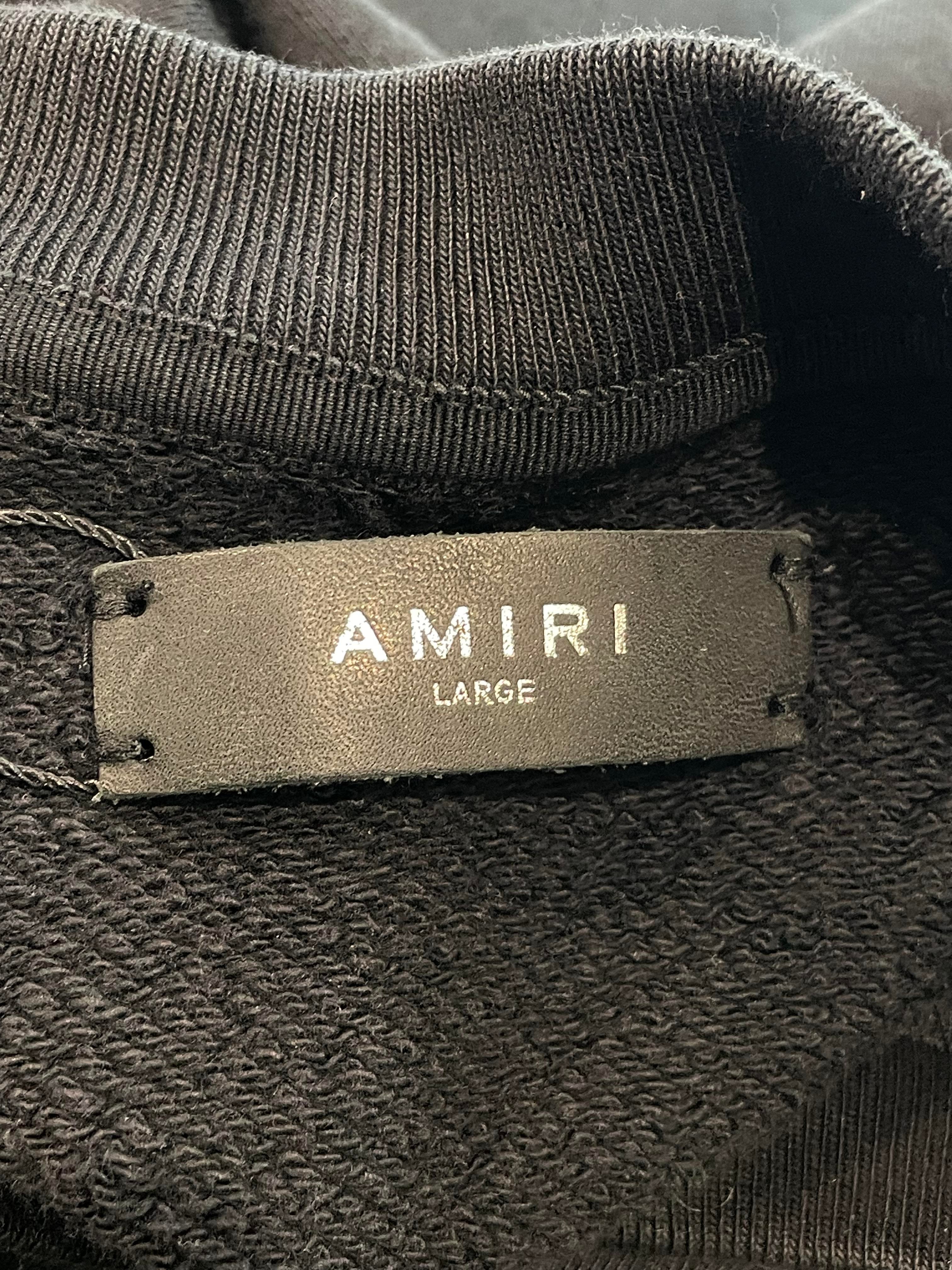 Amiri MA Logo Cheetah Black Crewneck