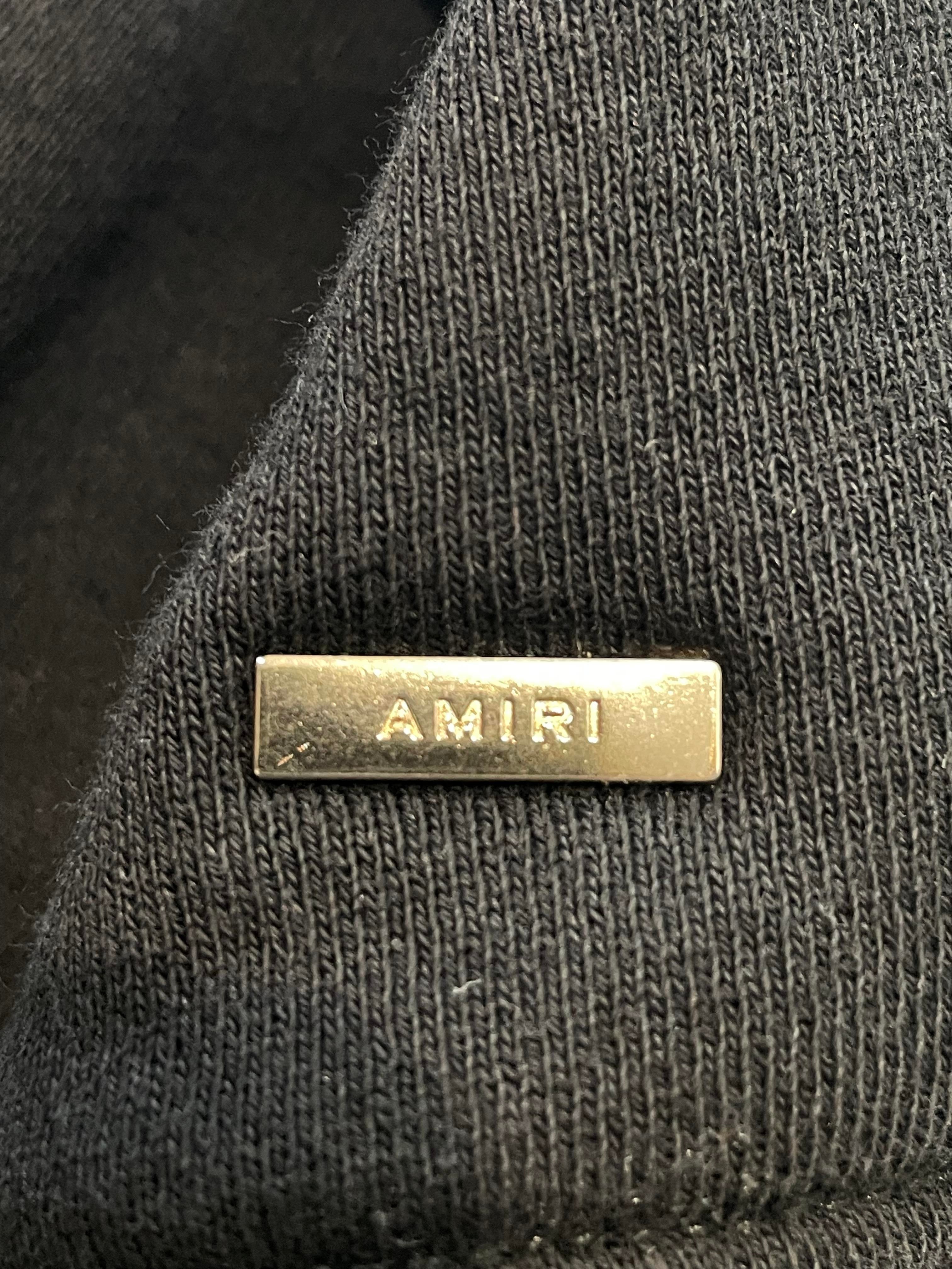 Amiri MA Logo Cheetah Black Crewneck