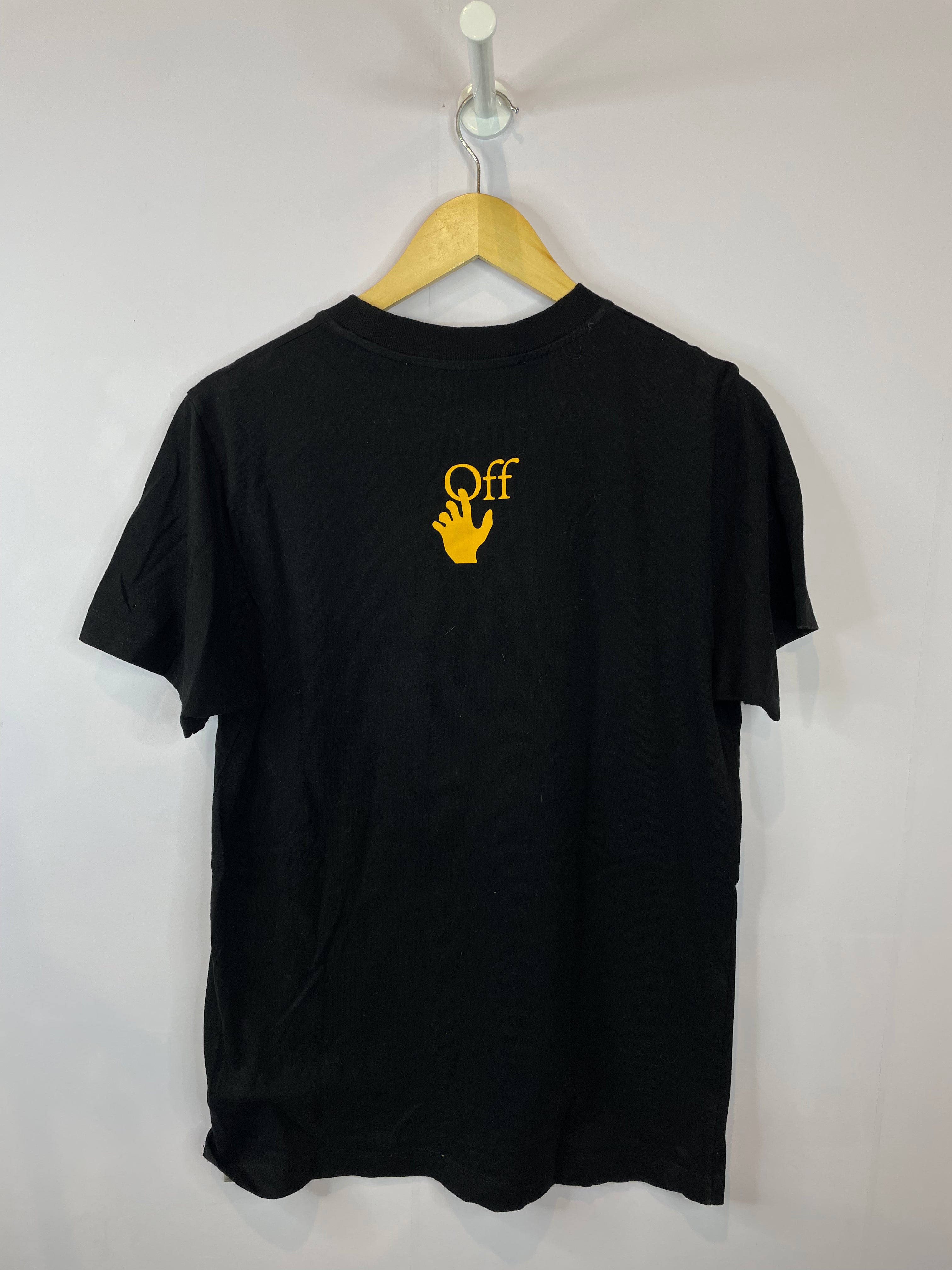 Off White Tee Black Yellow Used Small