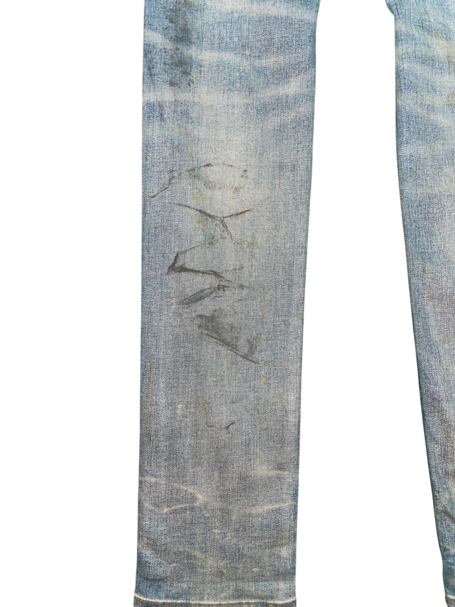 Amiri White Side Logo Light Wash Blue Jeans