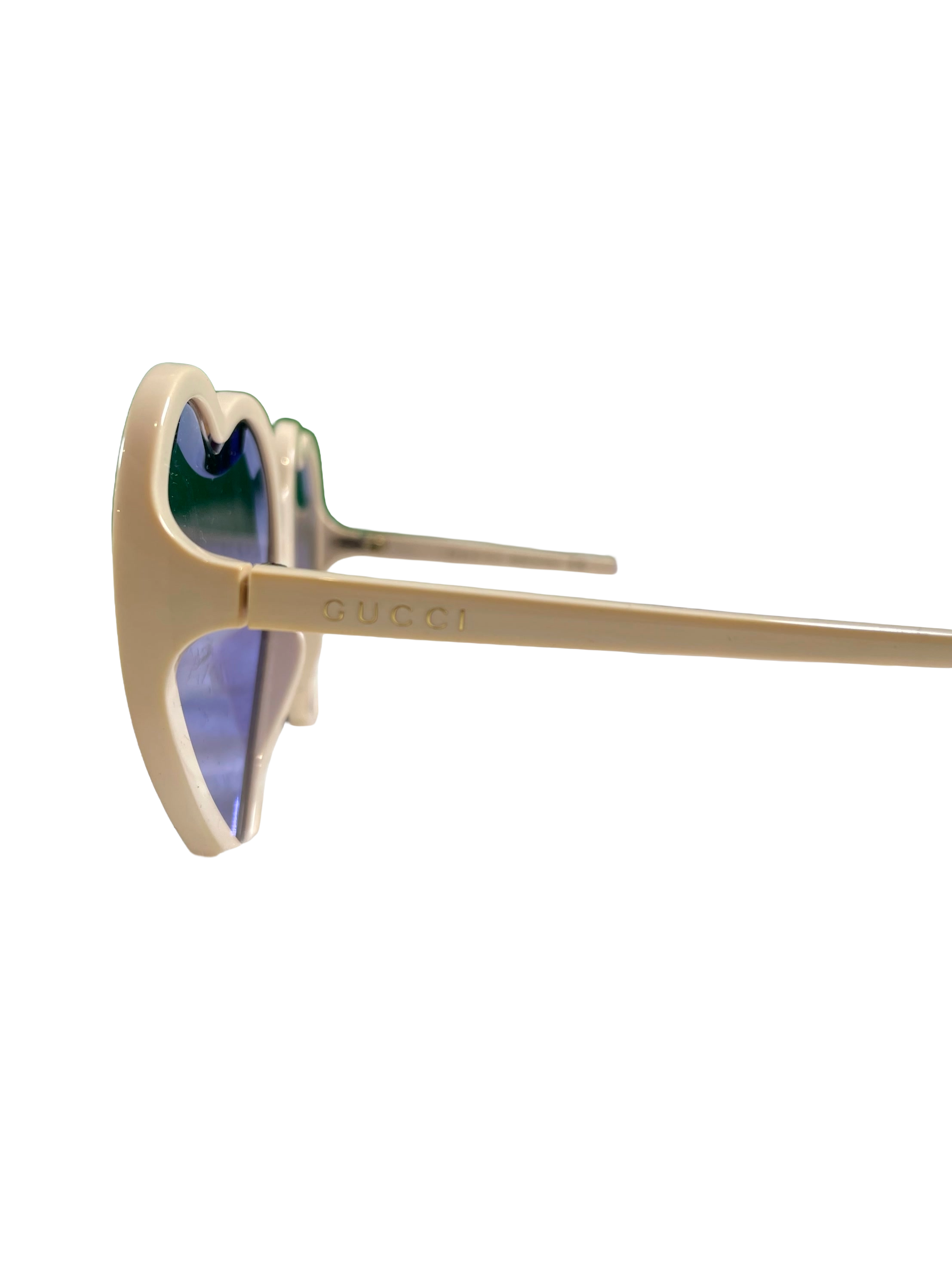 Gucci Heart Shades White Sunglasses