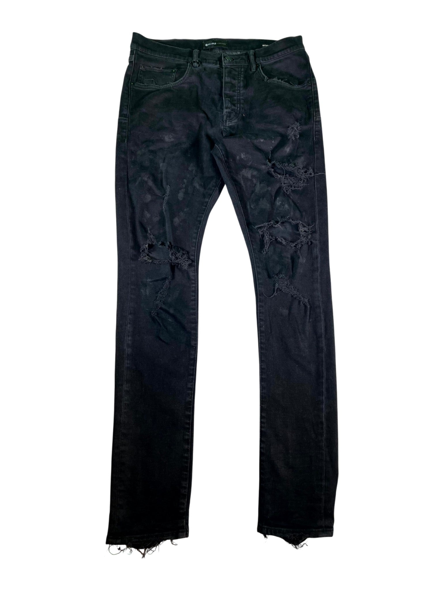 Purple Brand Ripped Black Wash Jeans
