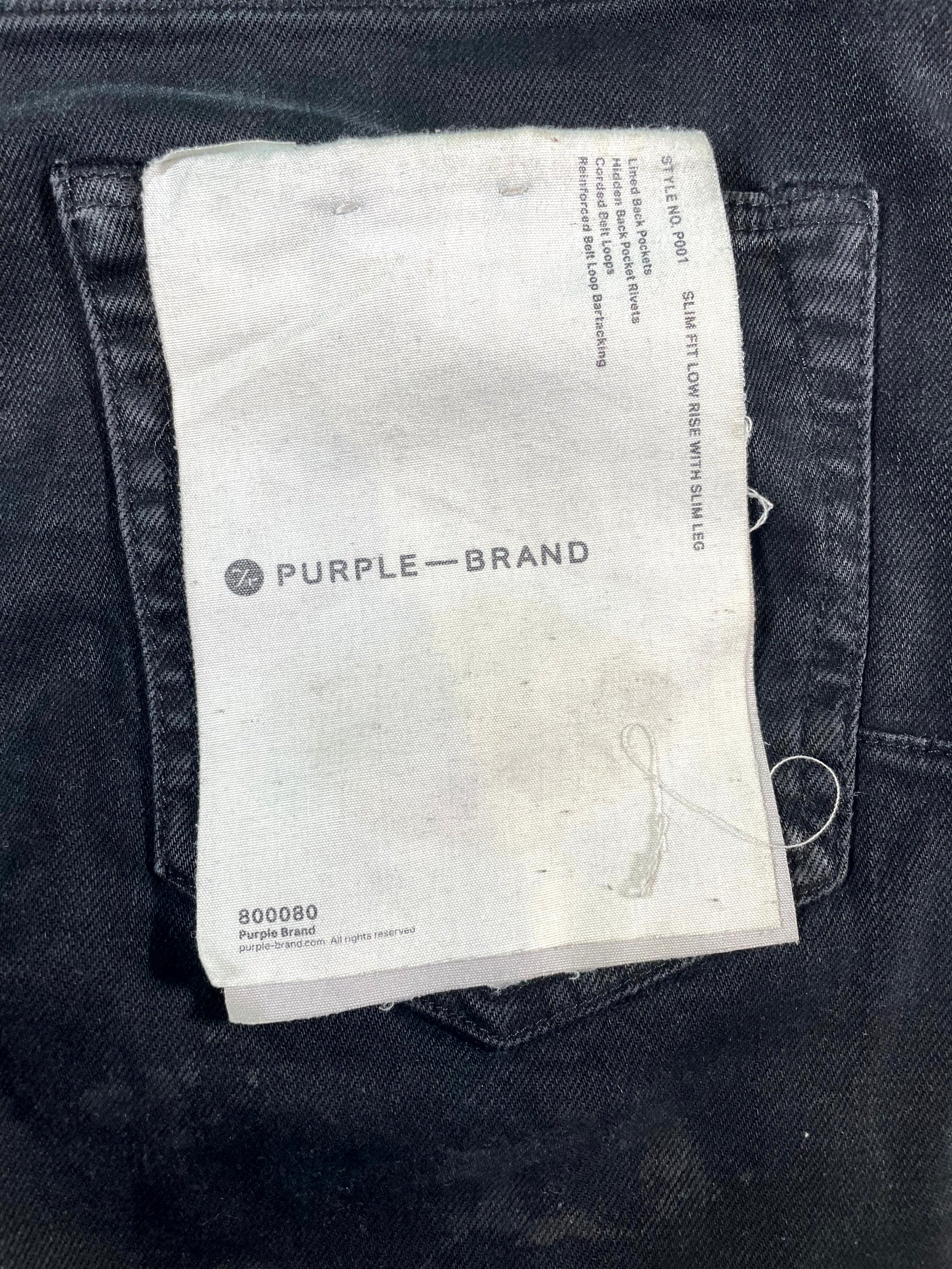 Purple Brand Ripped Black Wash Jeans