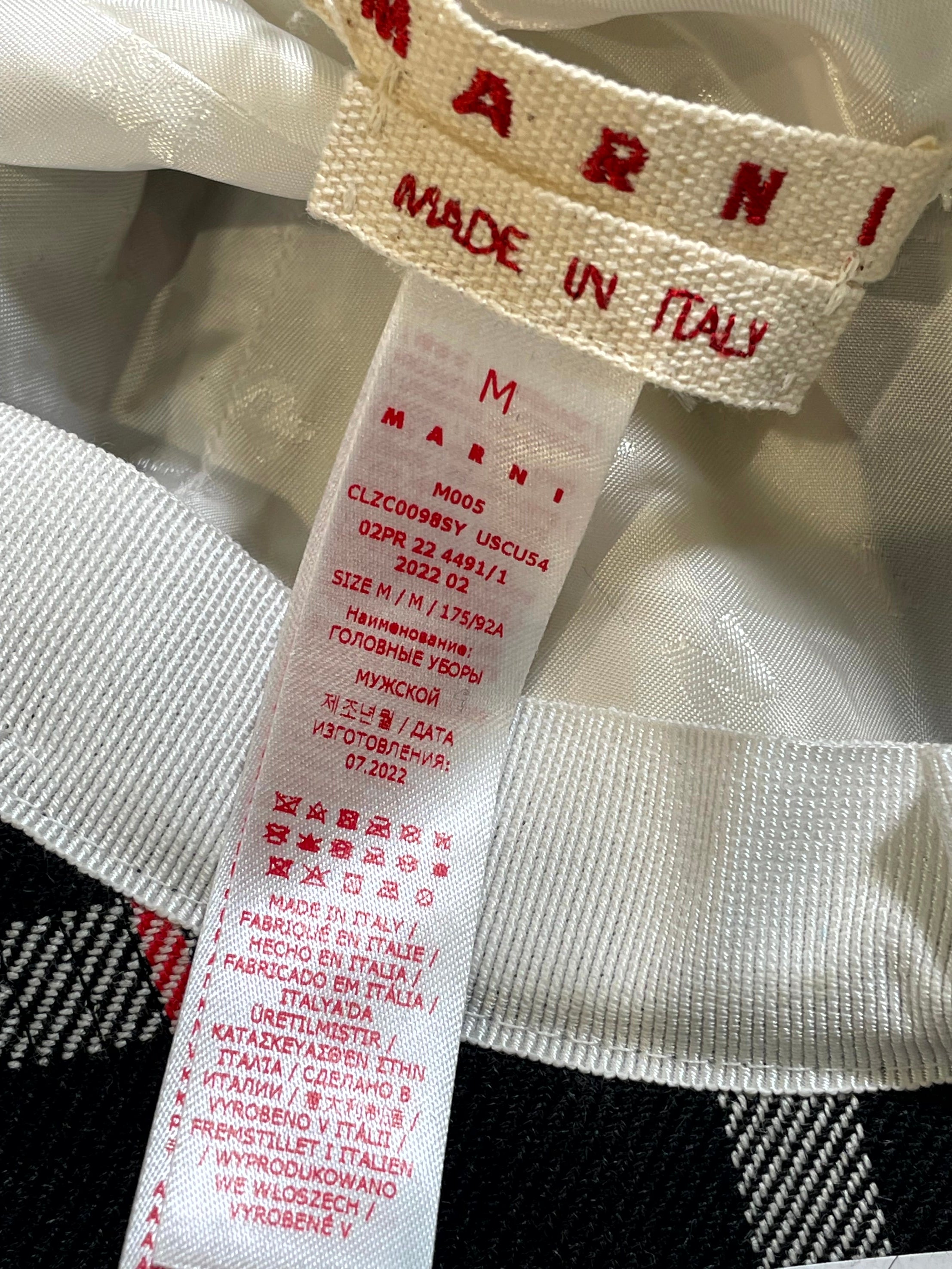 Marni Flannel Distressed Black & Red Cap