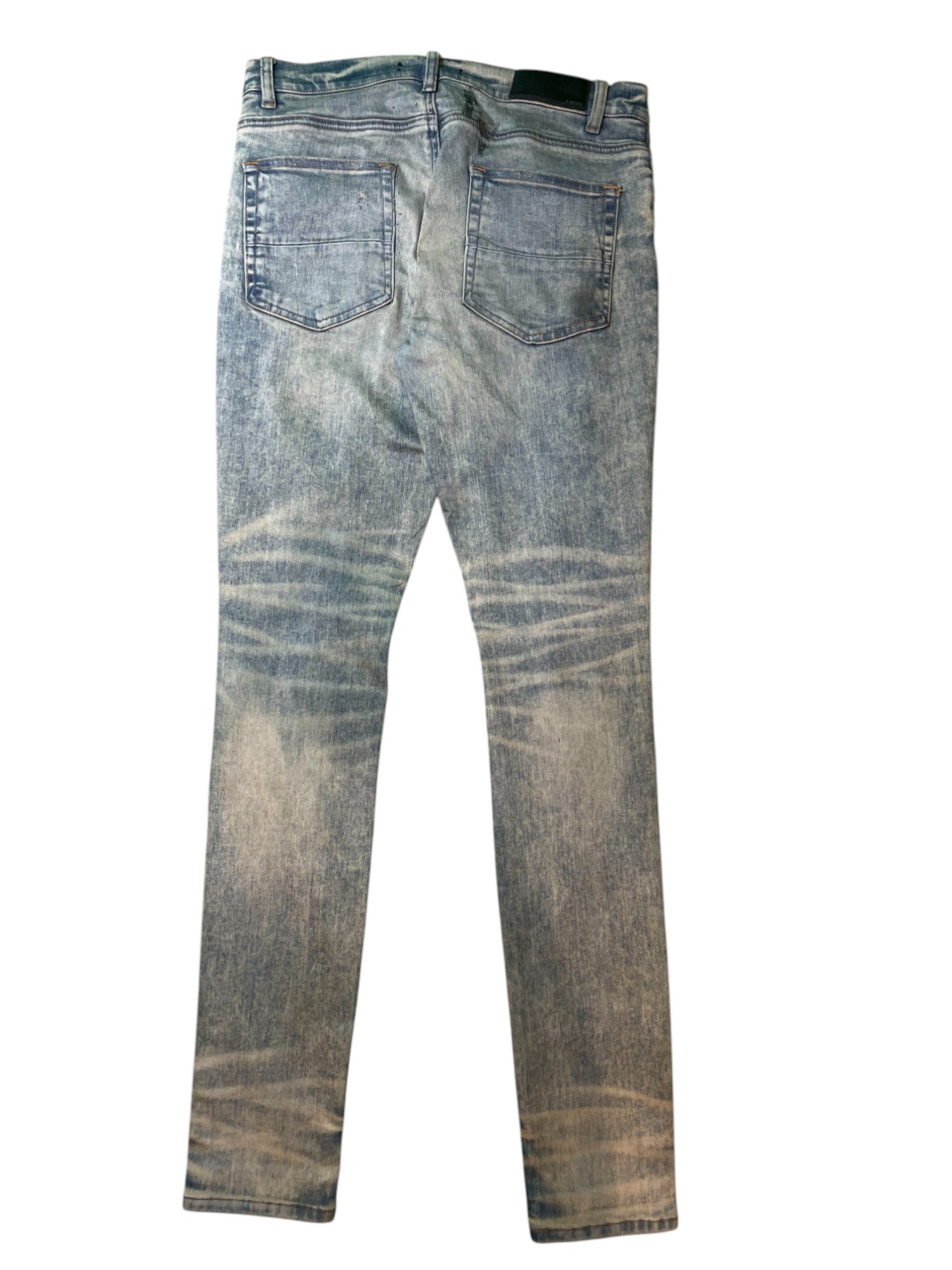 Amiri Knee Rip Vintage Wash Blue Jeans