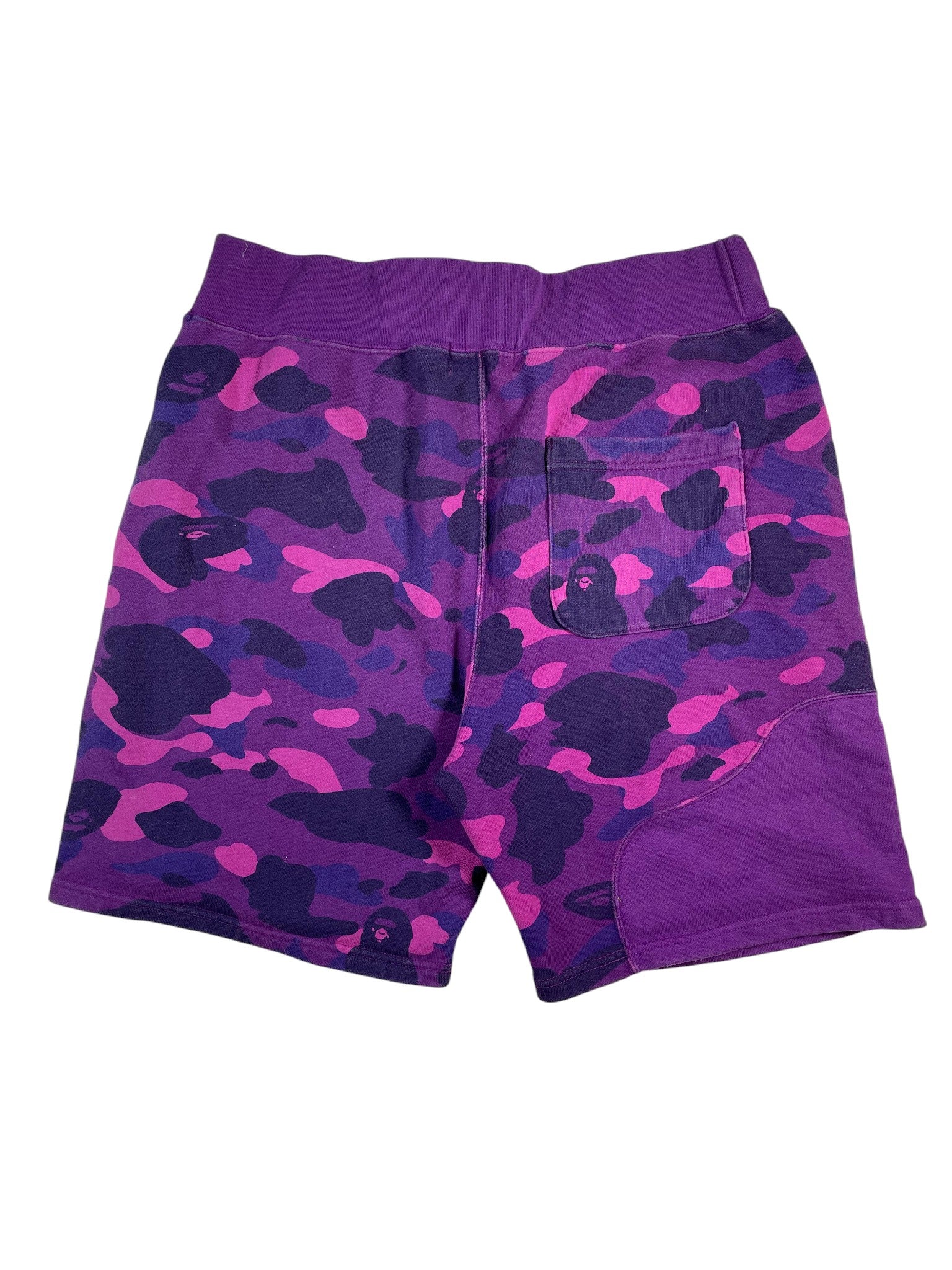 BAPE 'Shark' Purple Camo Shorts