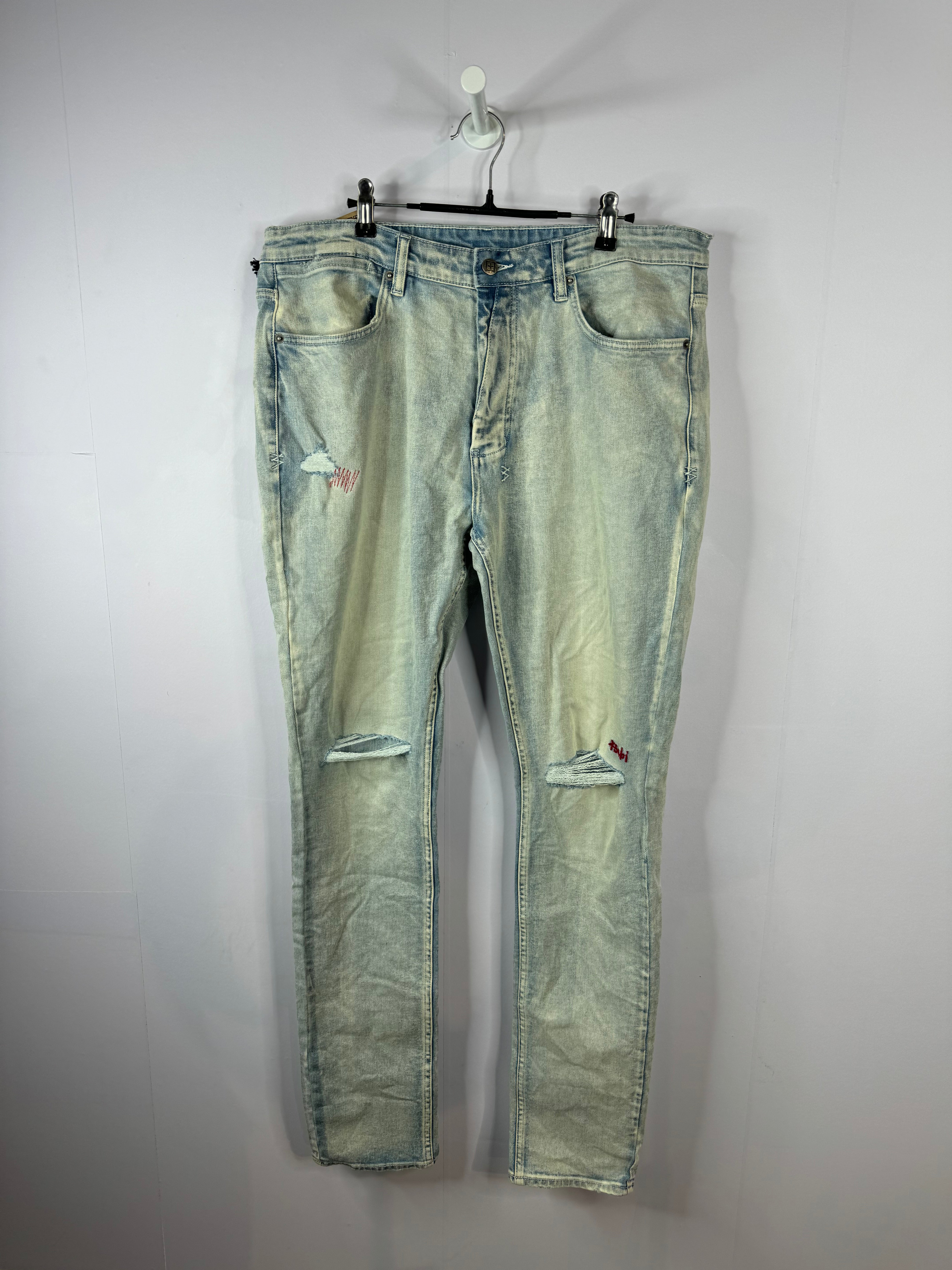 Ksubi Jeans Vintage Wash Red Ripped New With Tags 38