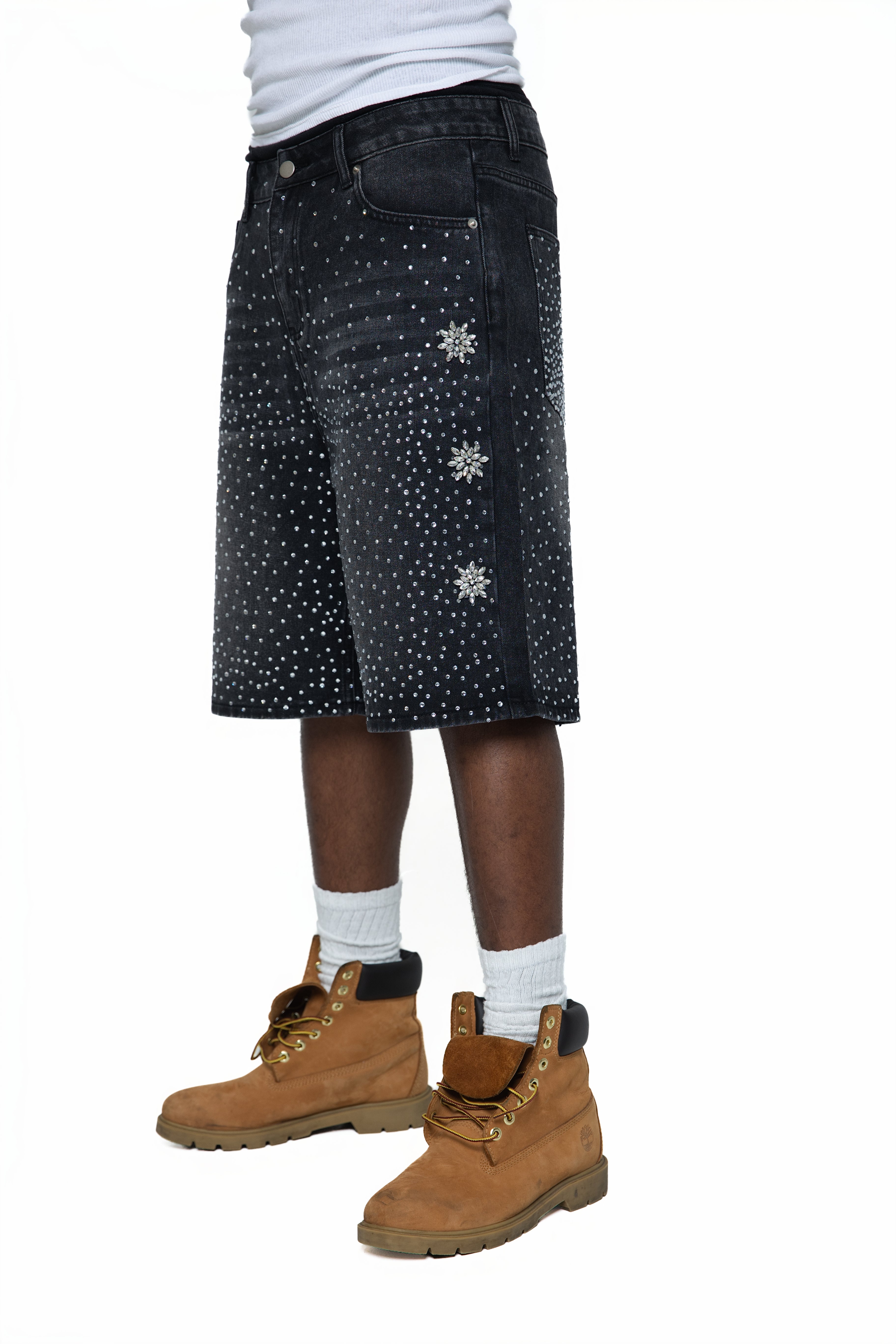 Fraternal Desires 'Astro' Black Jeans Shorts