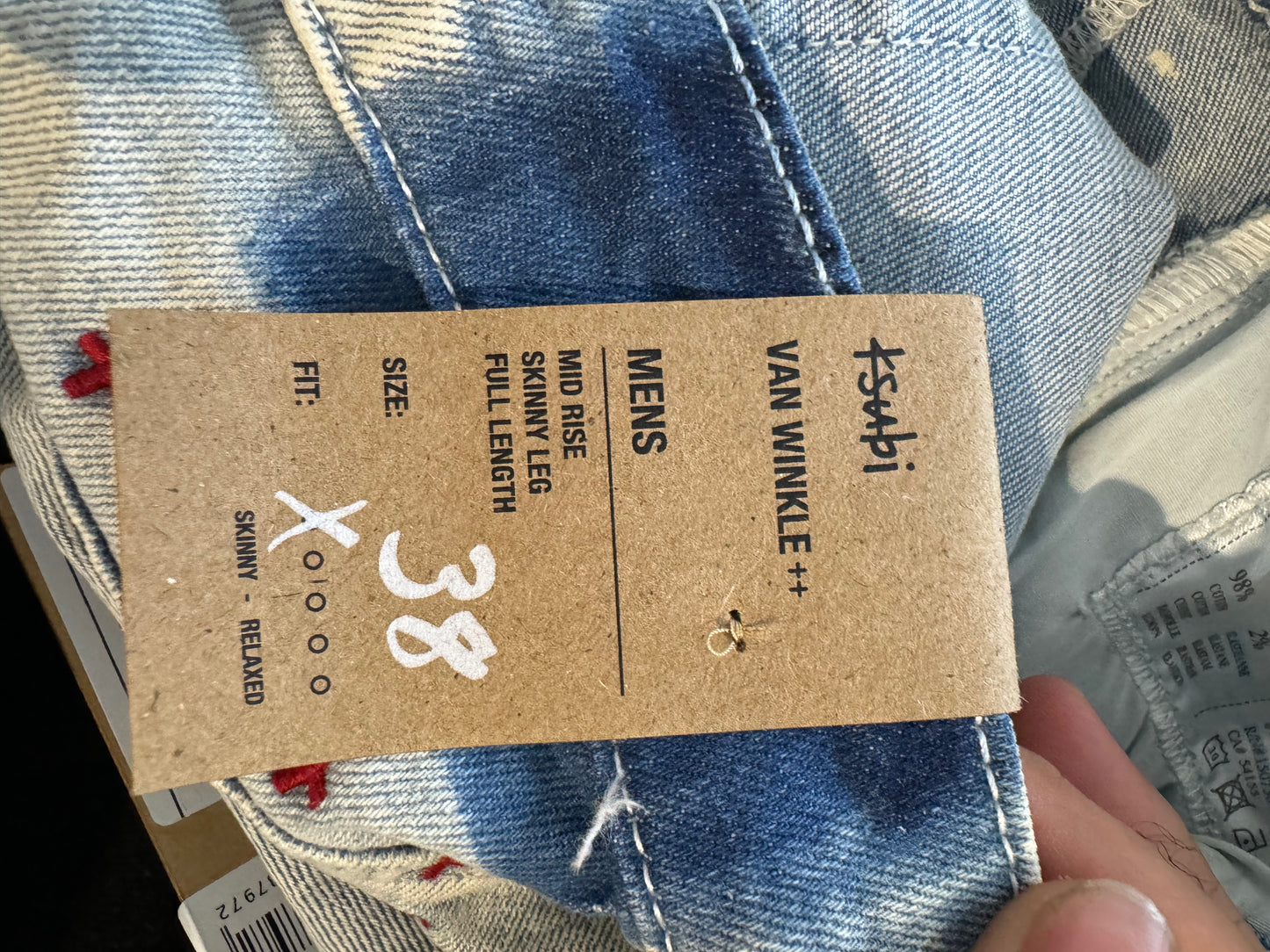 Ksubi Jeans Vintage Wash Red Ripped New With Tags 38