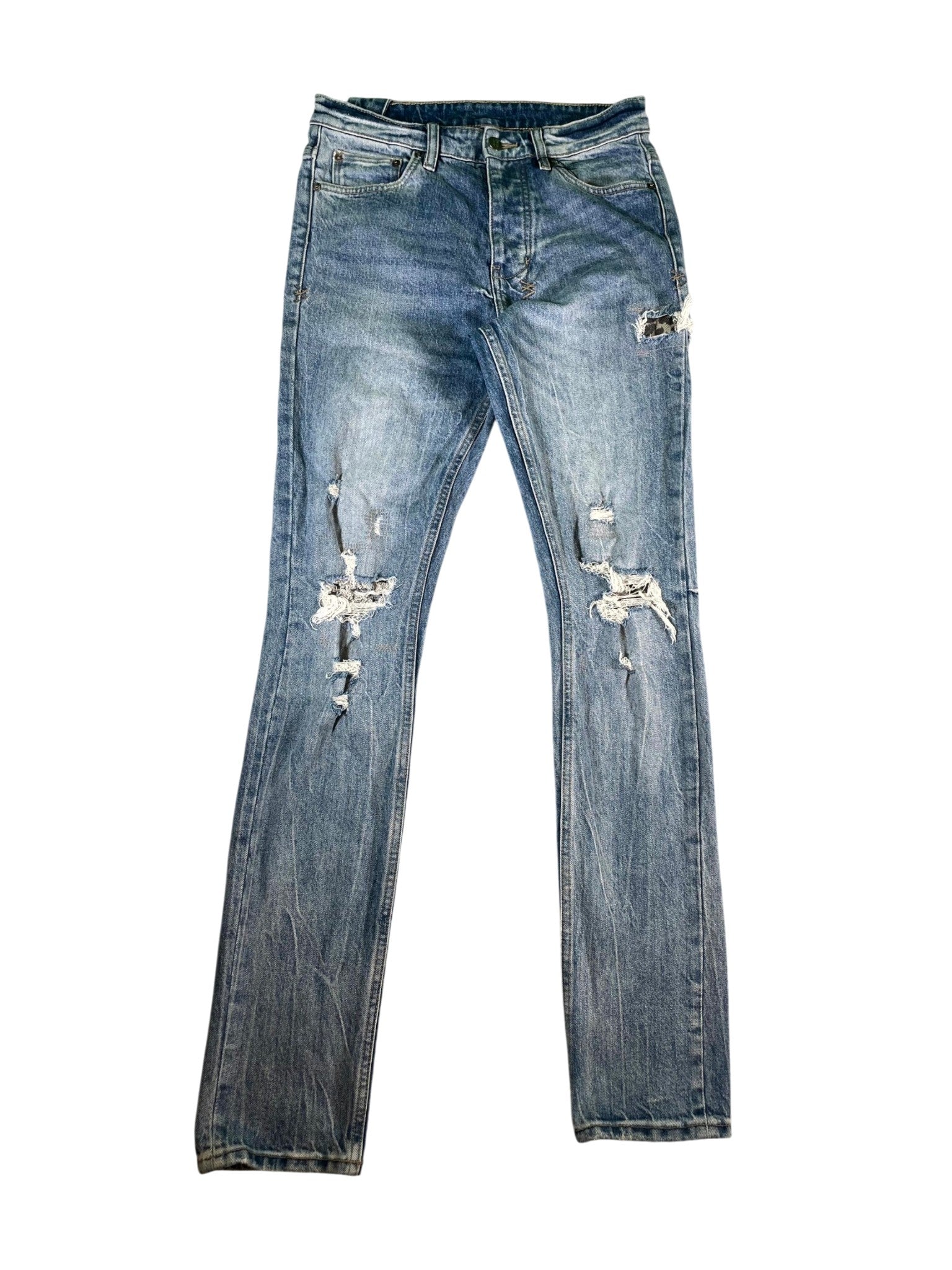 Ksubi "Cheetah Patchwork" Light Wash Jeans