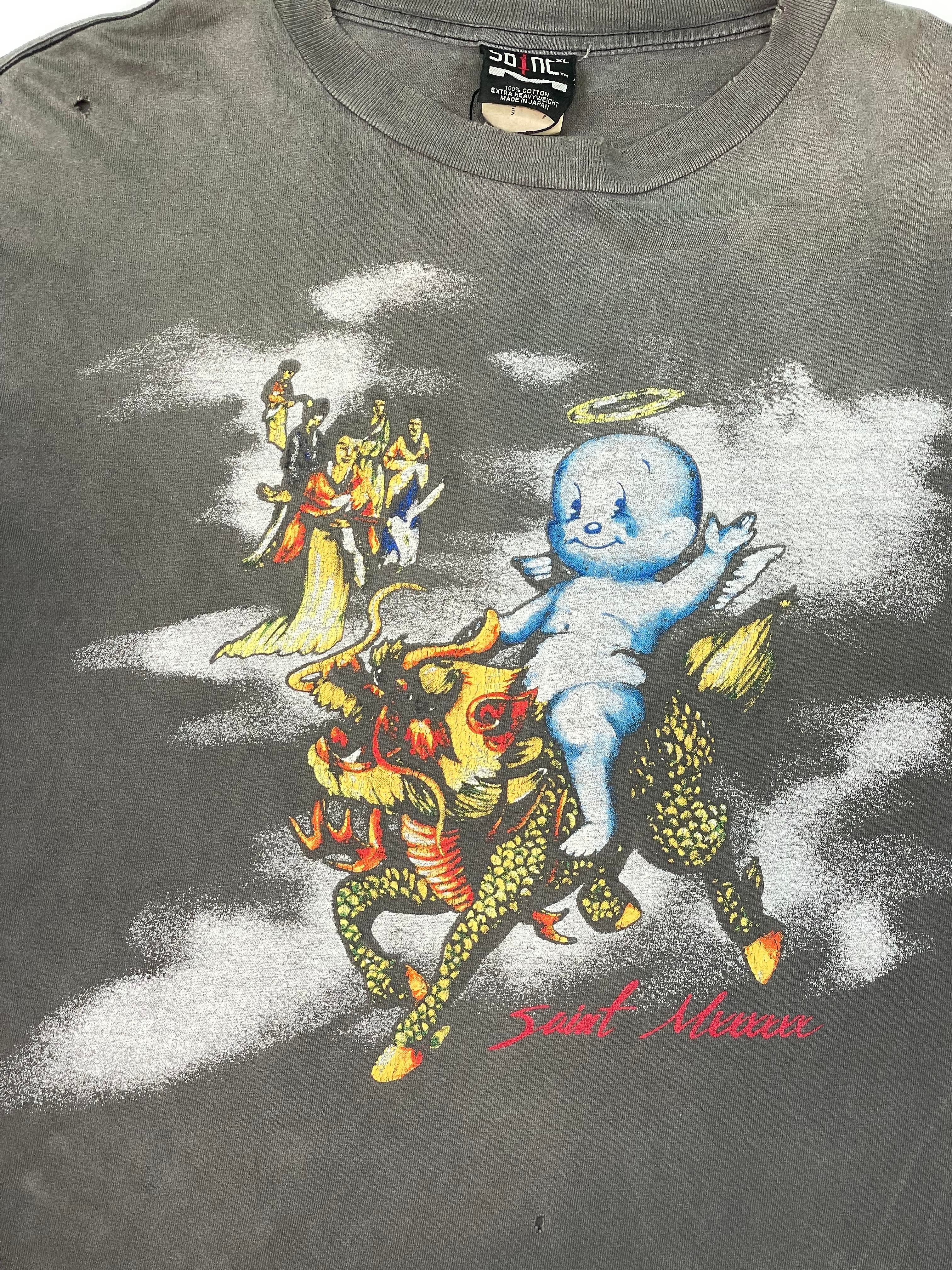 Saint Michael x Maxfield Grey Distressed Tee