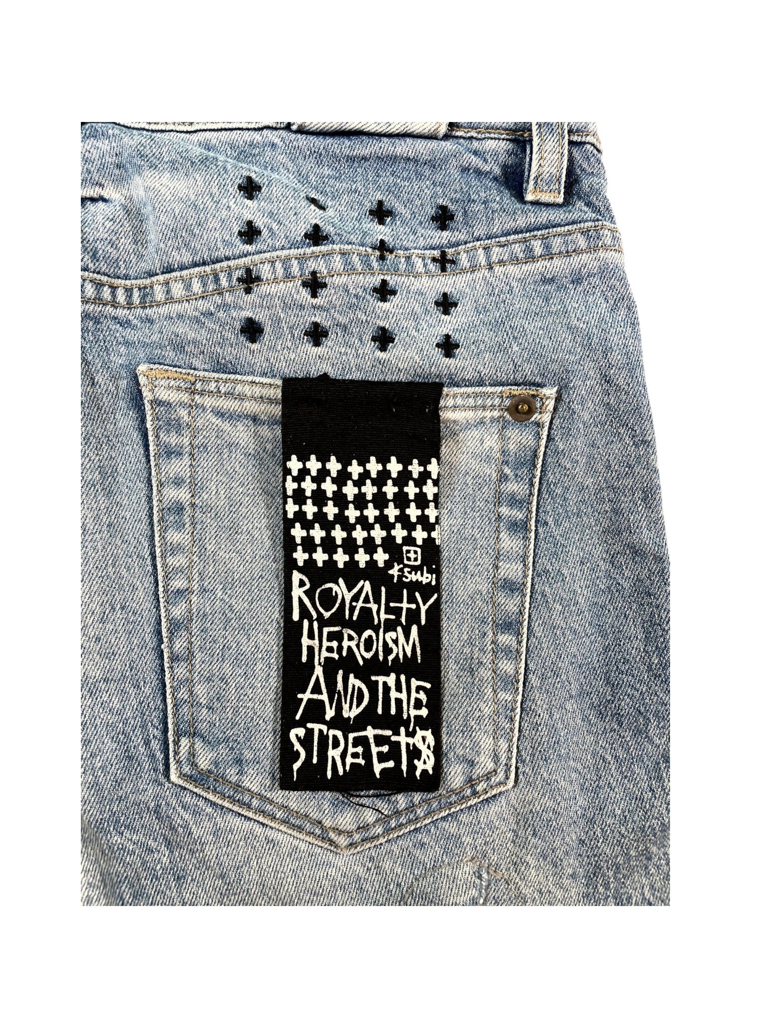 Ksubi "Cheetah Patchwork" Light Wash Jeans