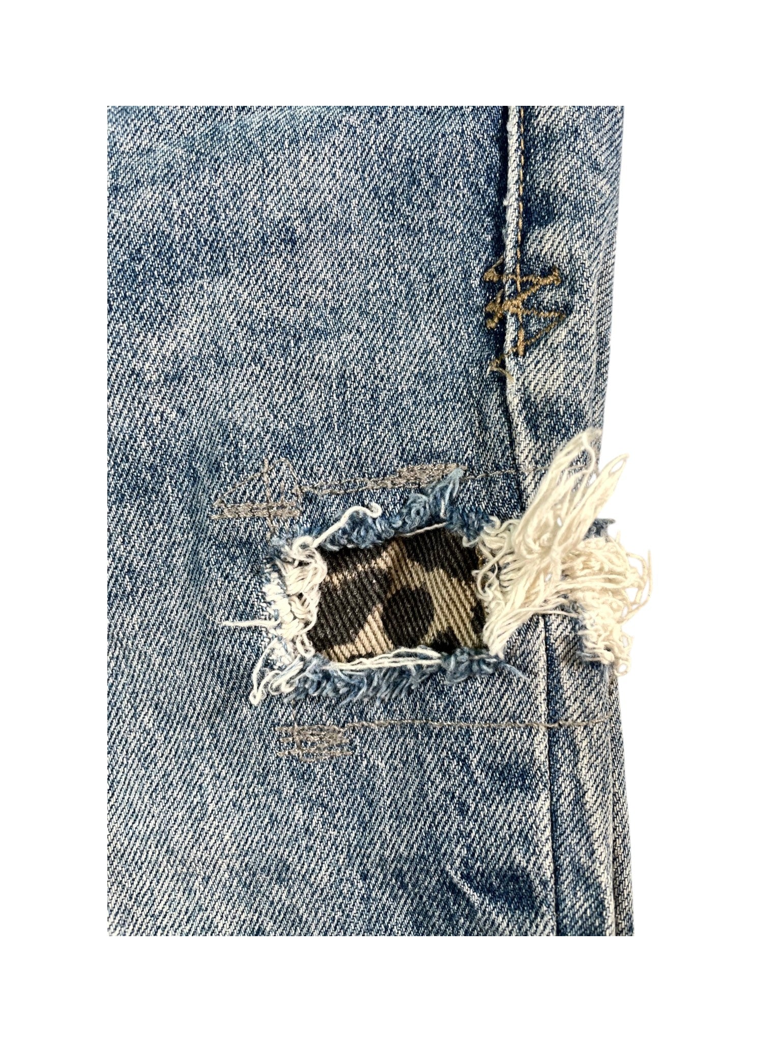 Ksubi "Cheetah Patchwork" Light Wash Jeans