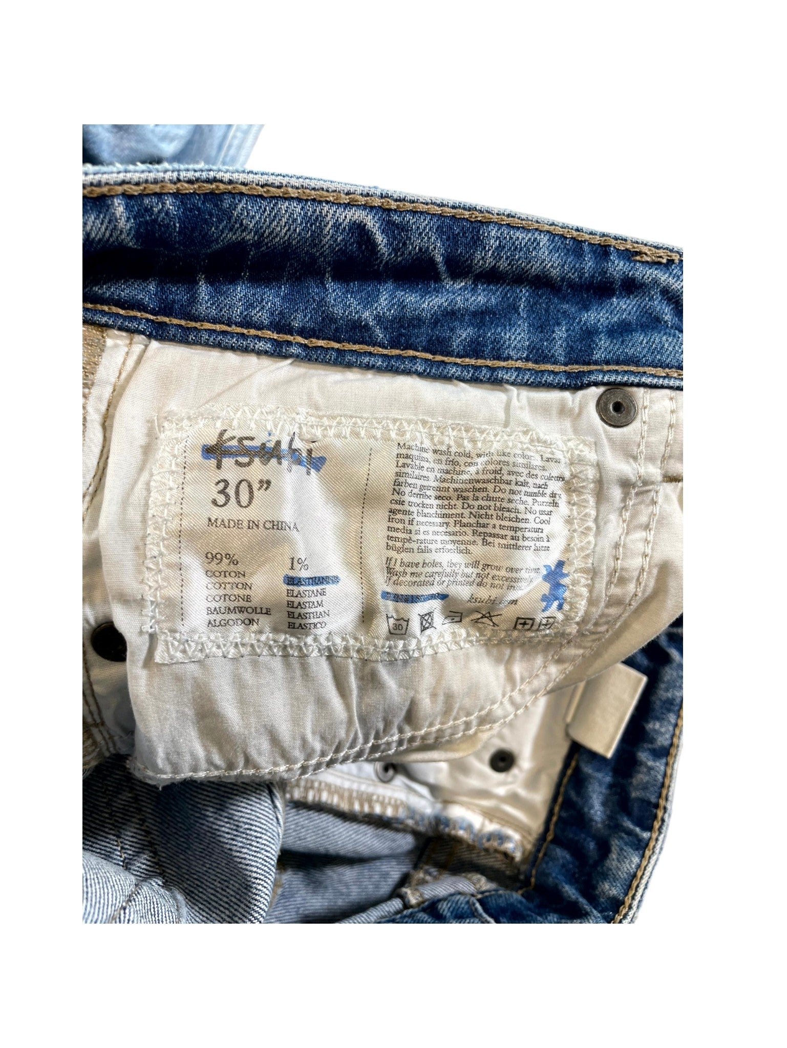 Ksubi "Cheetah Patchwork" Light Wash Jeans