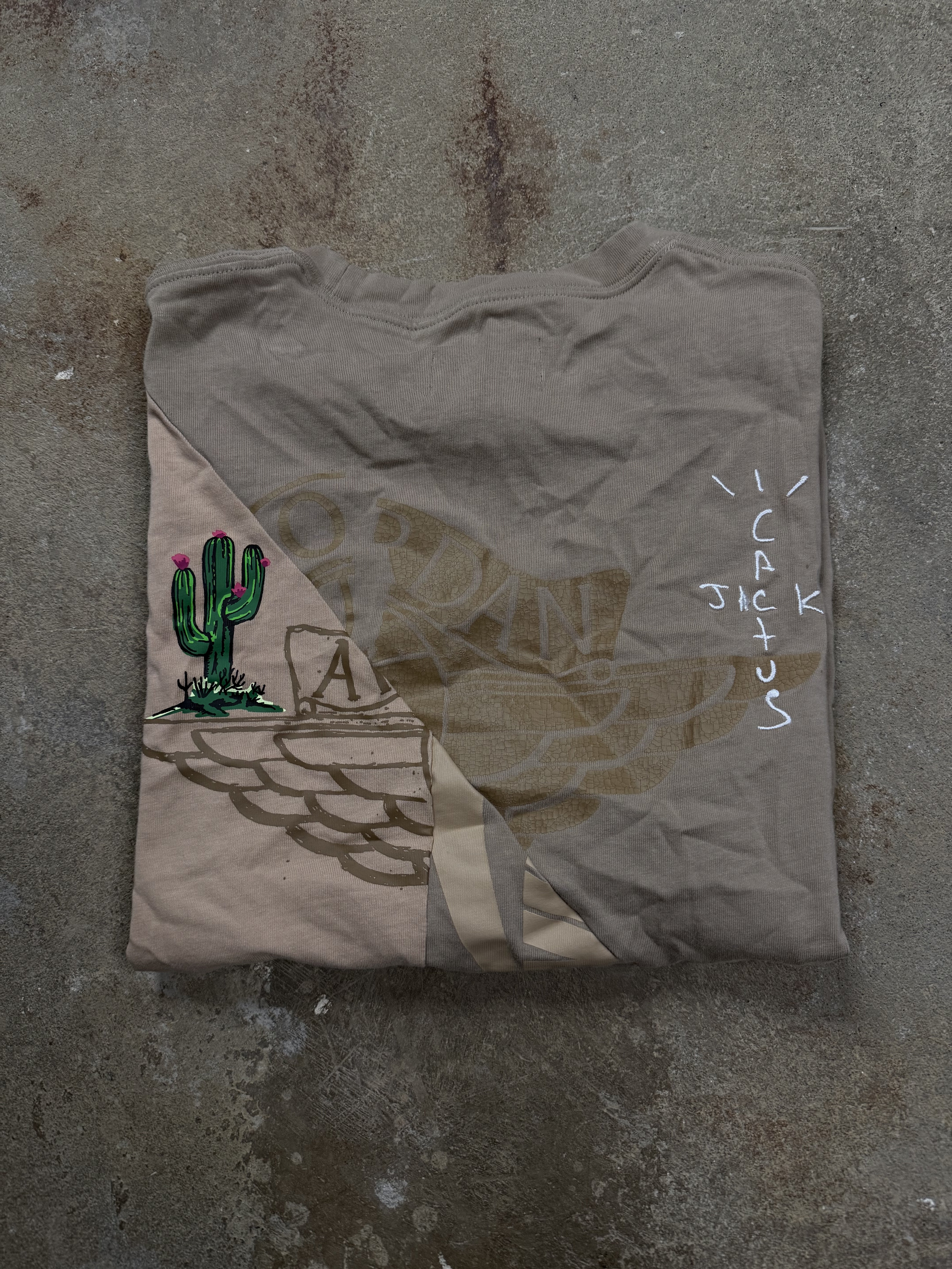 Travis Scott Jordan Tee Khaki Used Medium