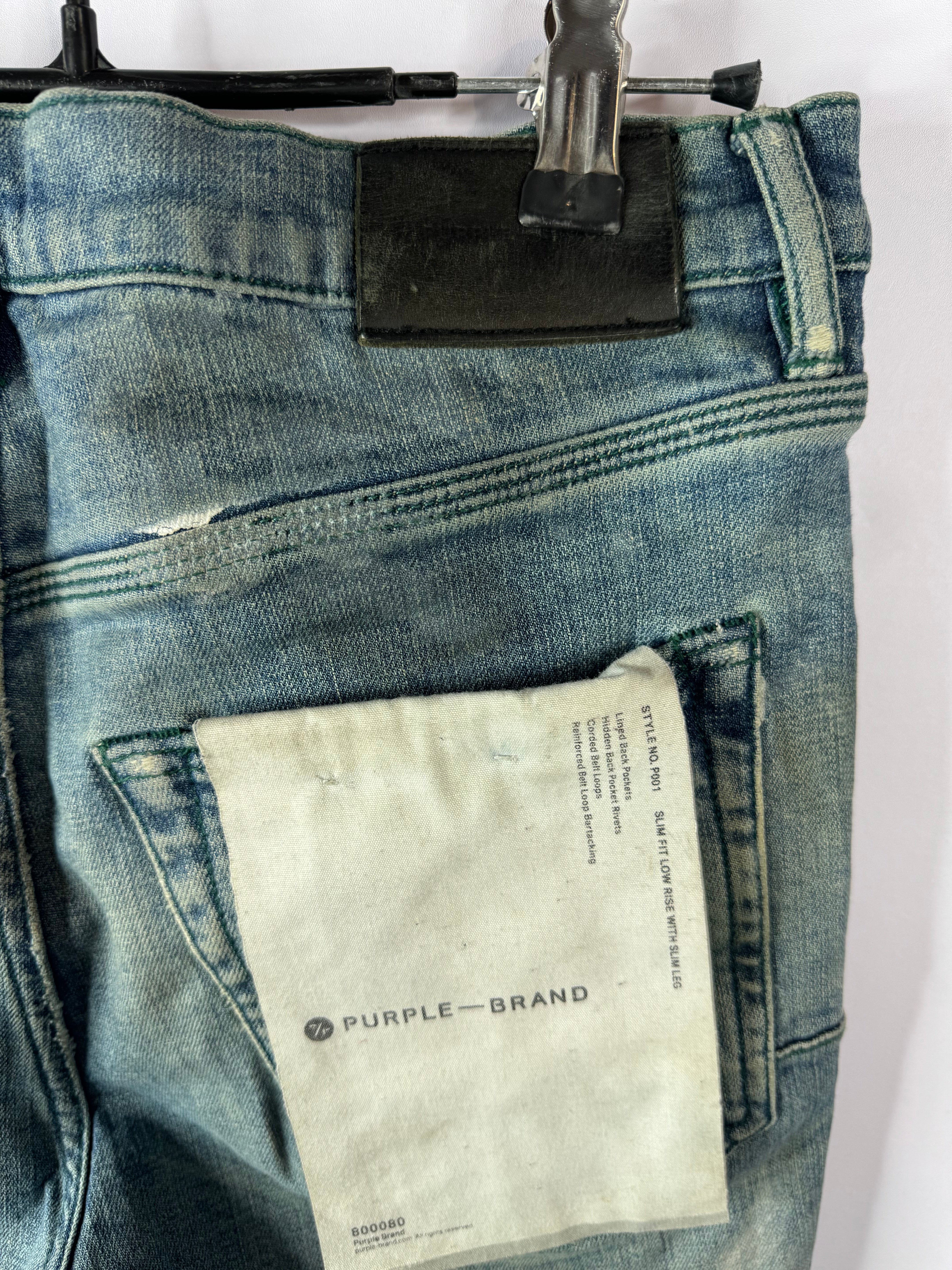 Purple Jeans Light Wash Used 32