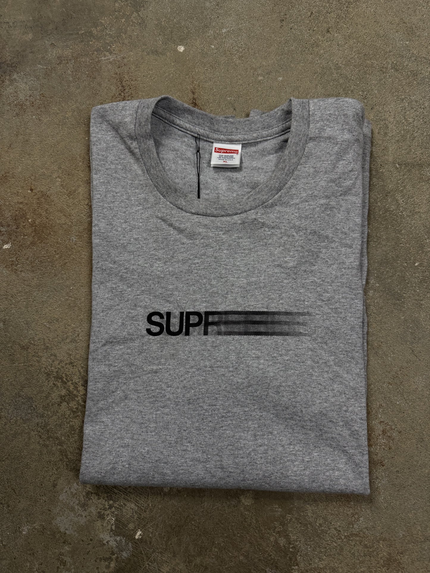 Supreme Grey Motion Logo Tee XL New