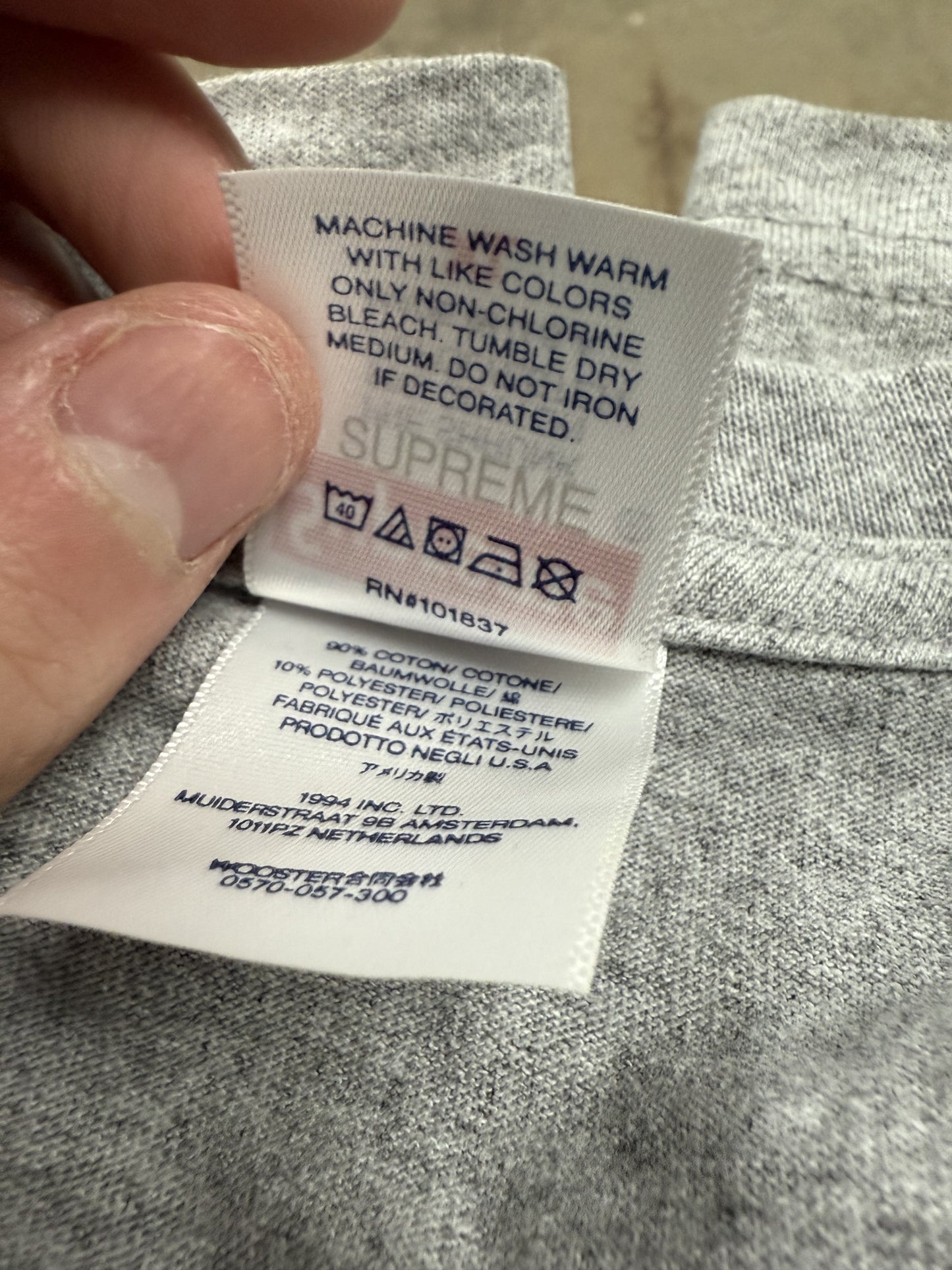 Supreme Grey Motion Logo Tee XL New
