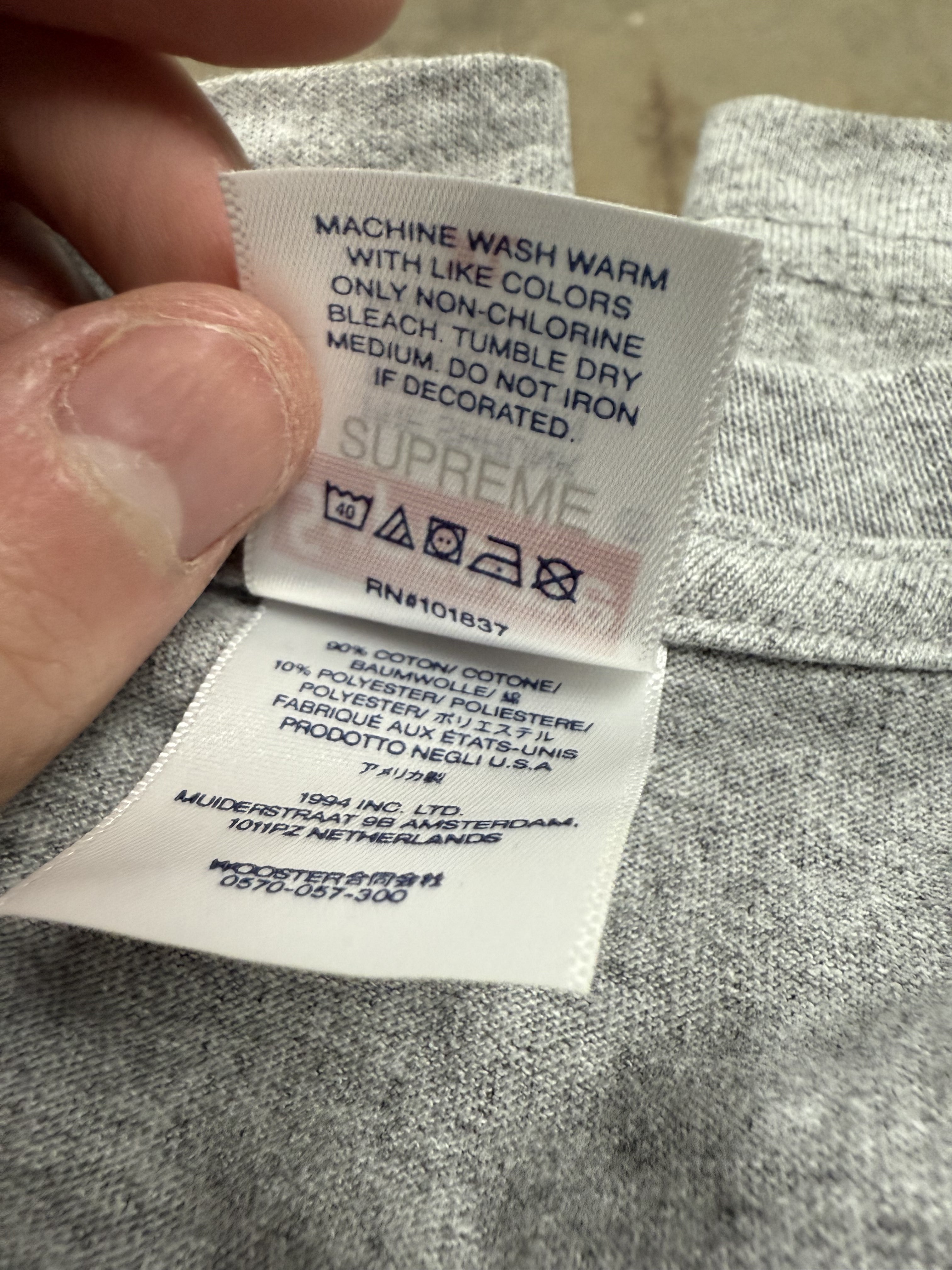 Supreme Grey Motion Logo Tee XL New
