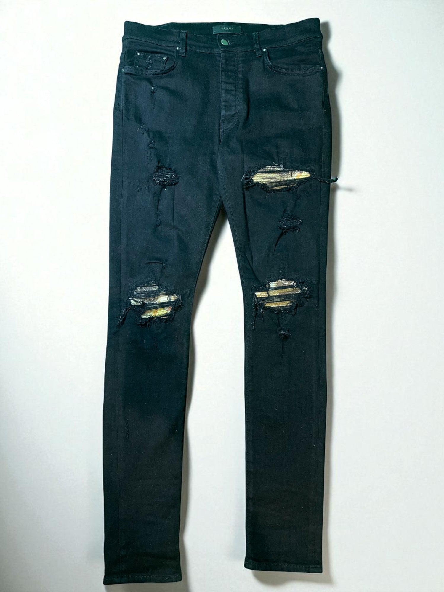Amiri MX1 Aloha Patch Black Jeans