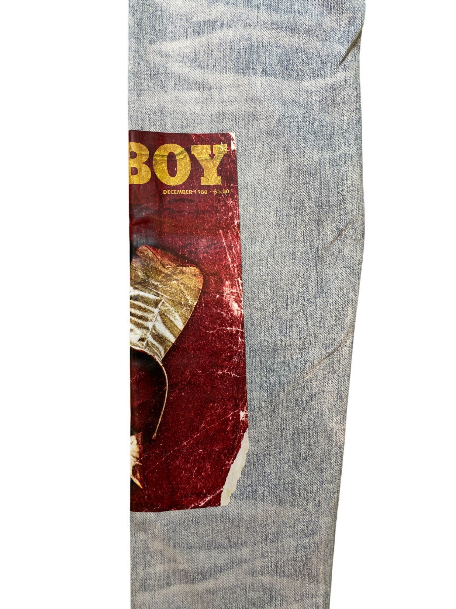 Amiri Playboy Magazine Light Wash Blue Jeans