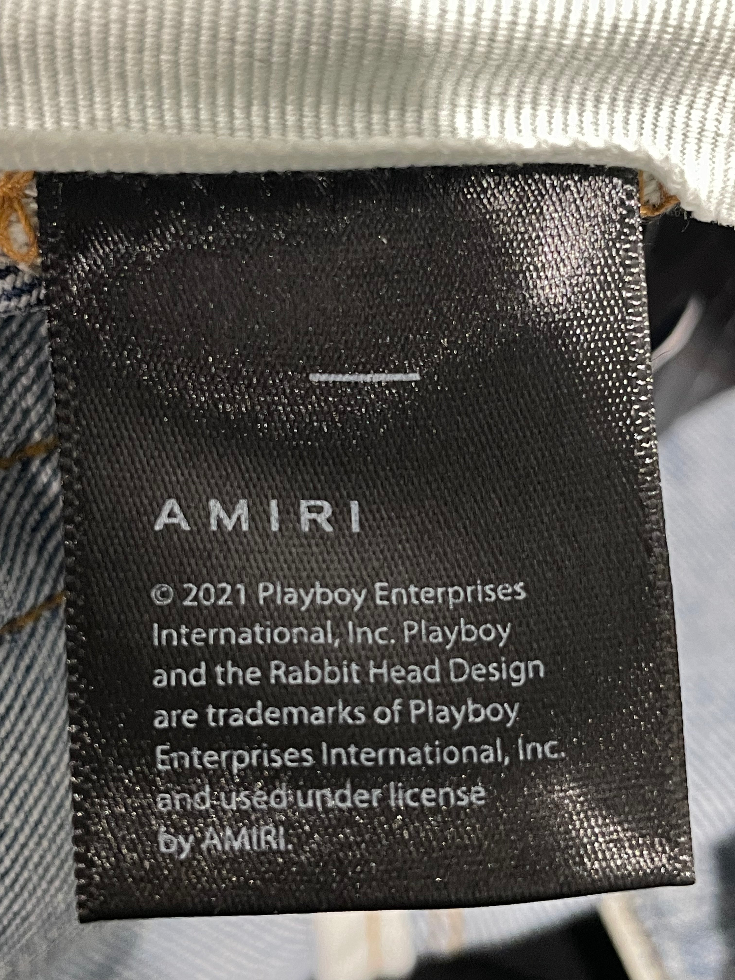 Amiri Playboy Magazine Light Wash Blue Jeans