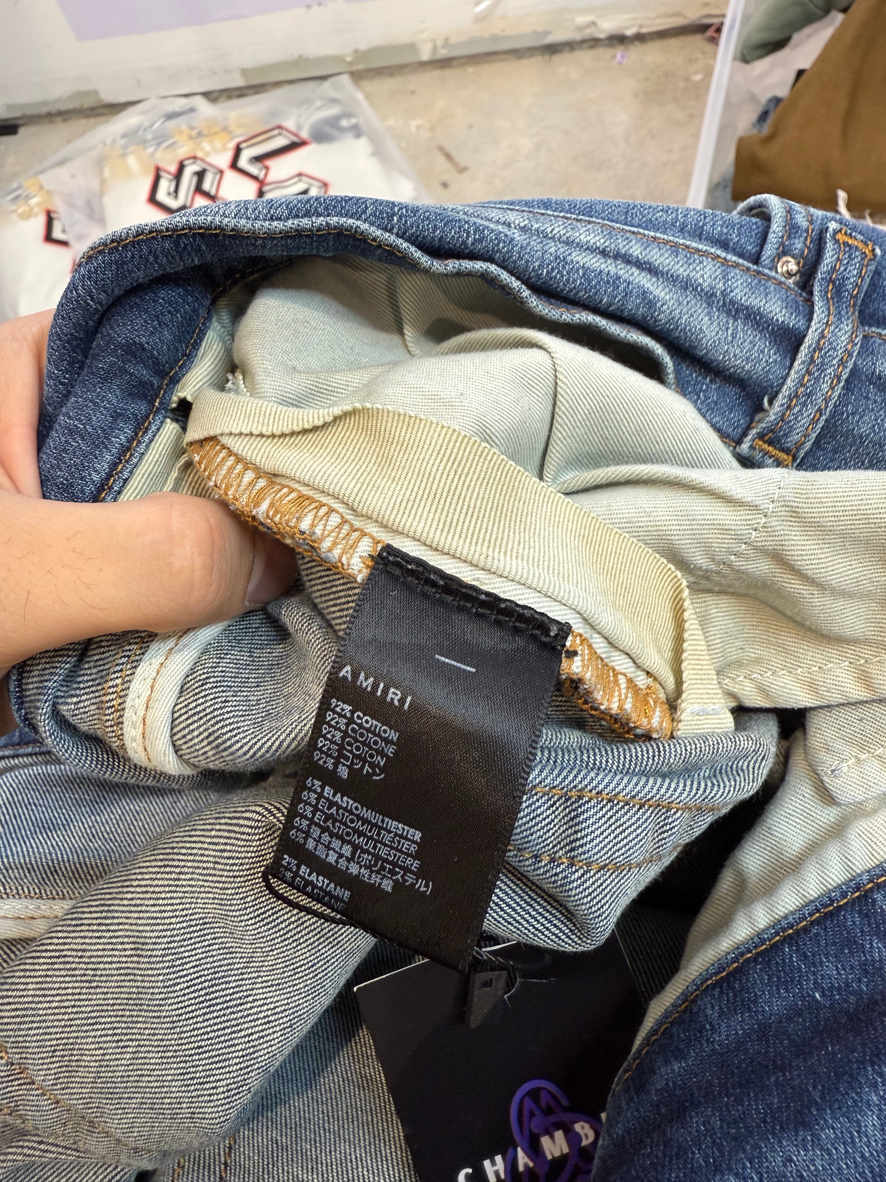 Amiri Jeans Thrasher Blue Ripped Used 40