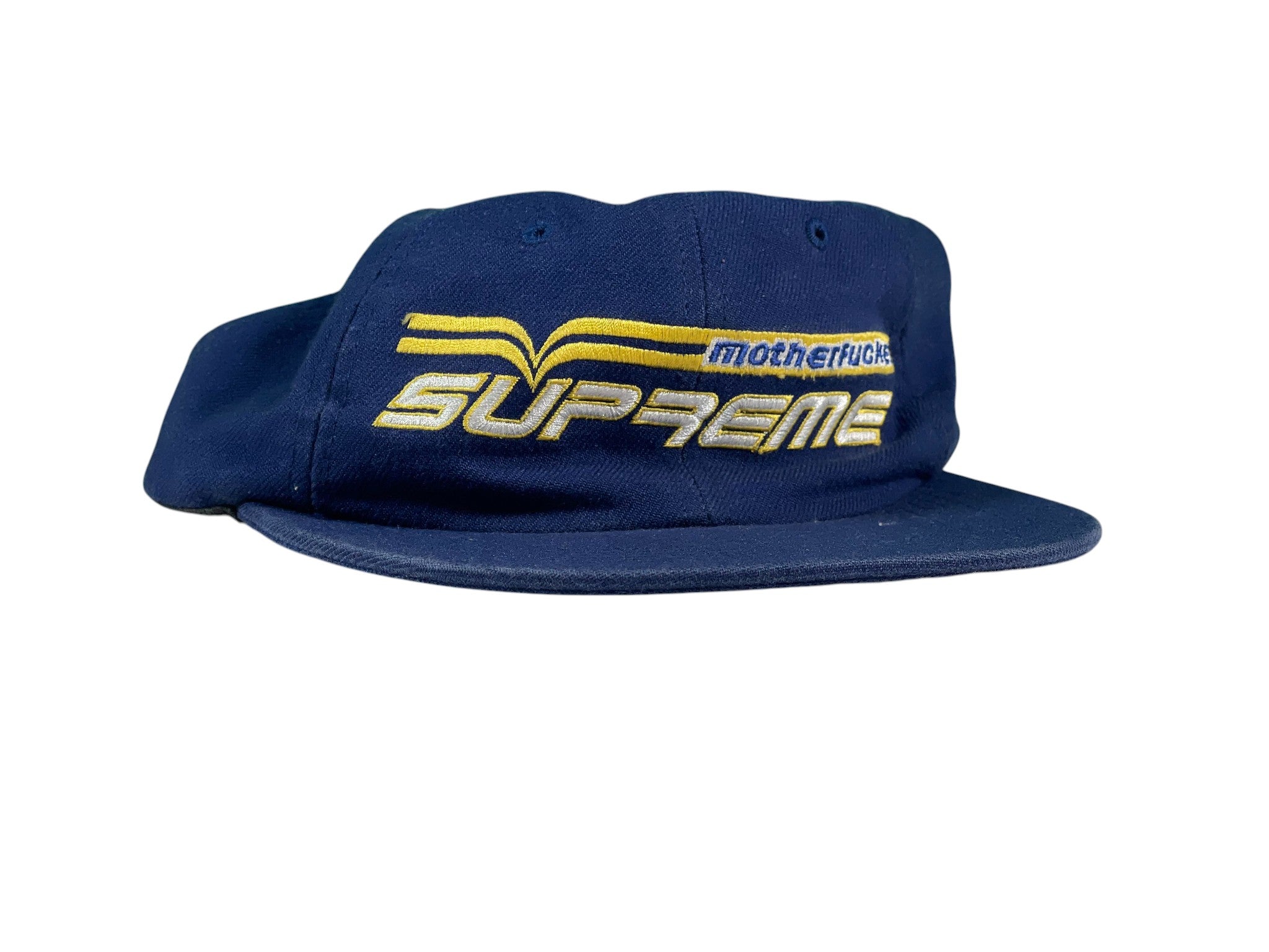Supreme 'Motherf*cker' Blue & Yellow Cap