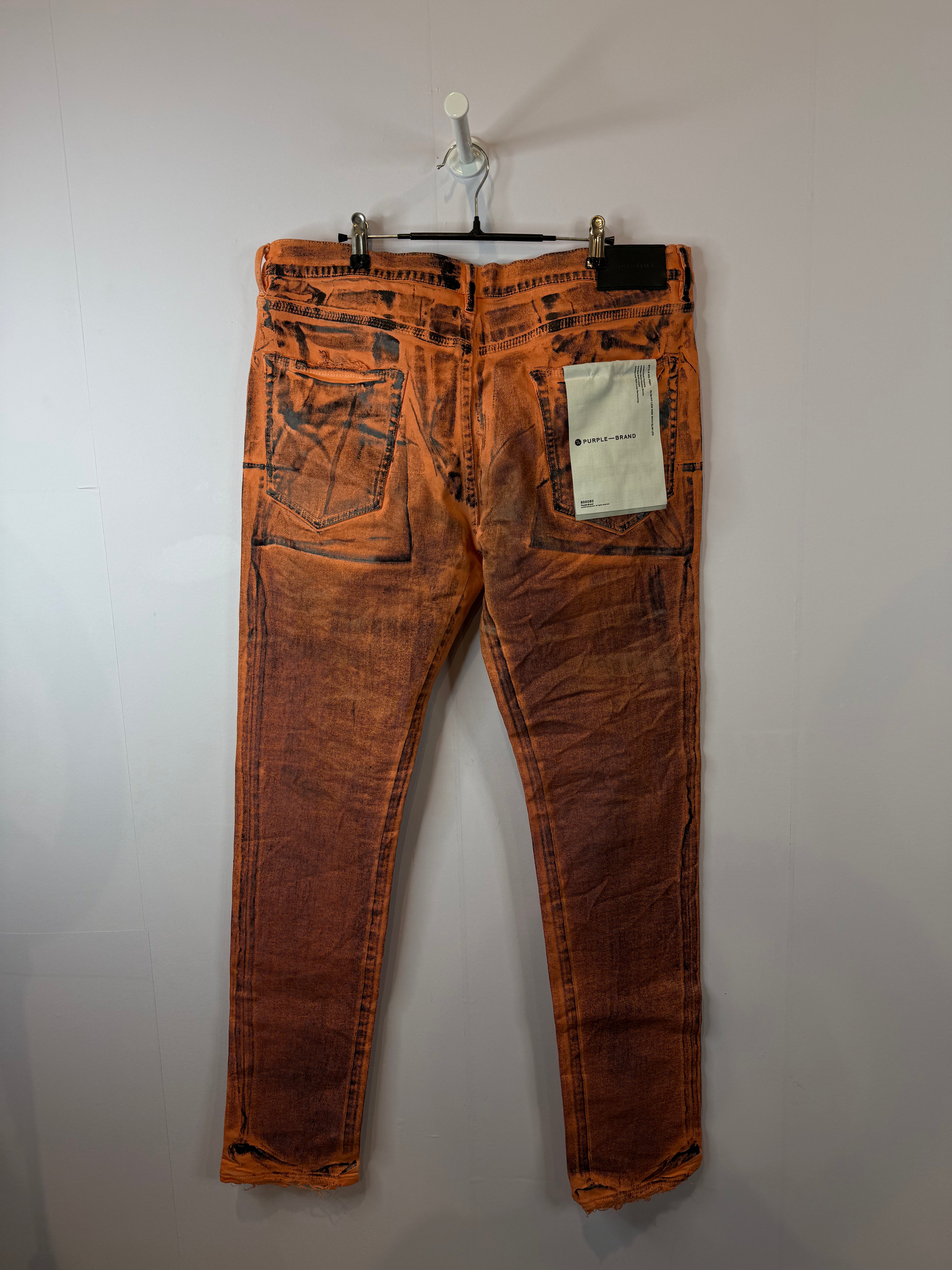 Purple Jeans Bright Orange Wax Used 36