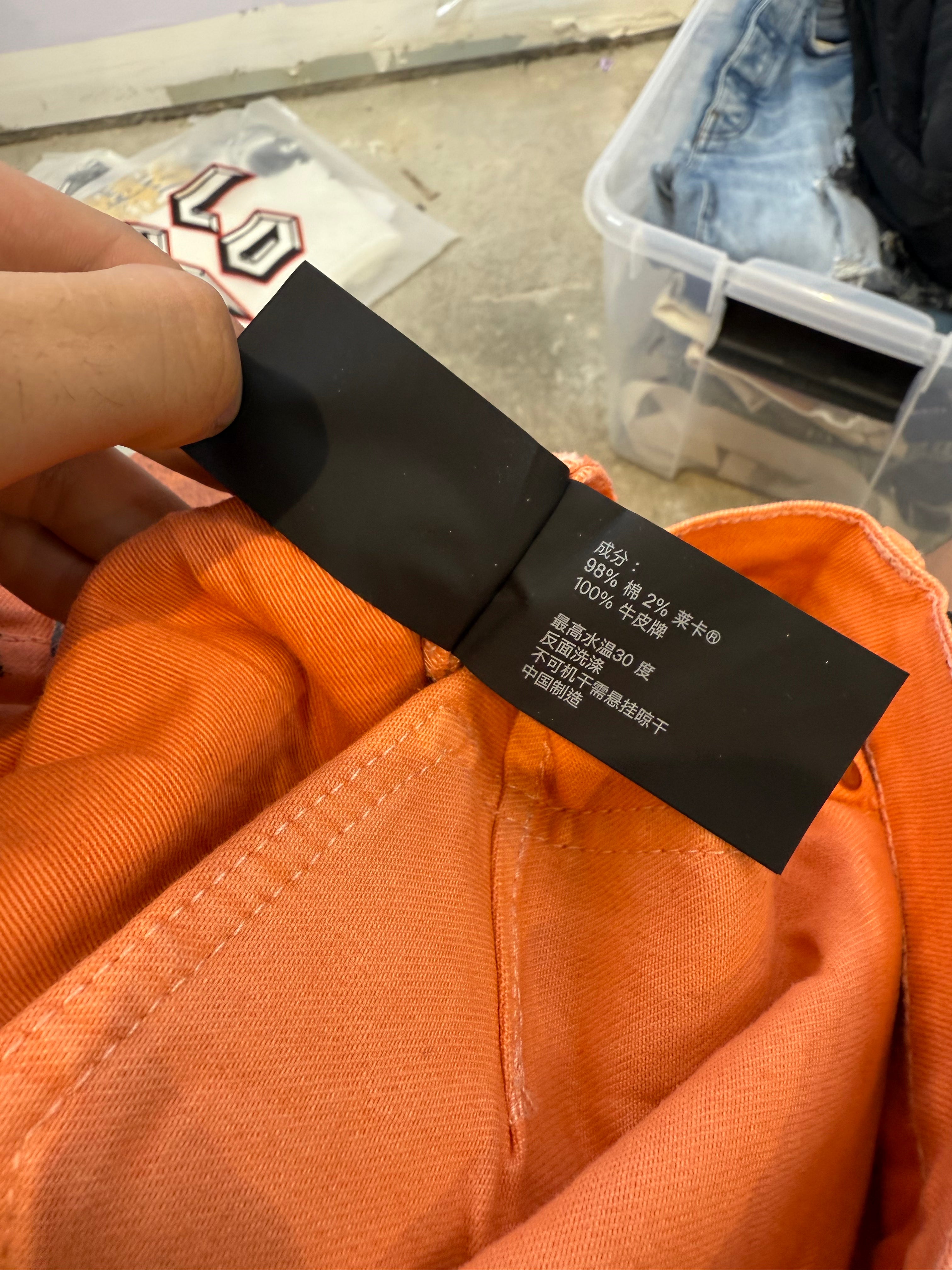 Purple Jeans Bright Orange Wax Used 36