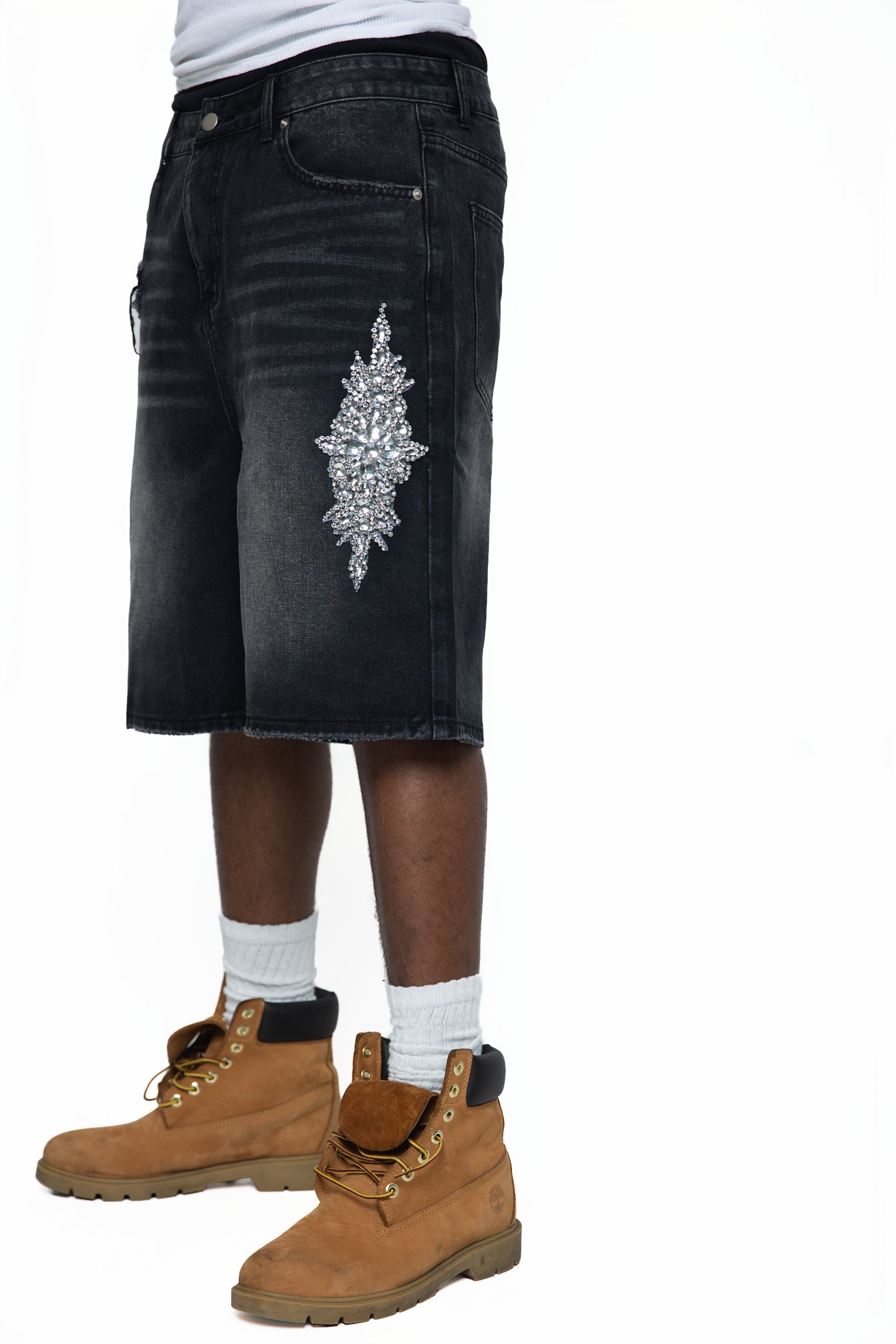 Fraternal Desires 'Dagger' Black Jeans Shorts