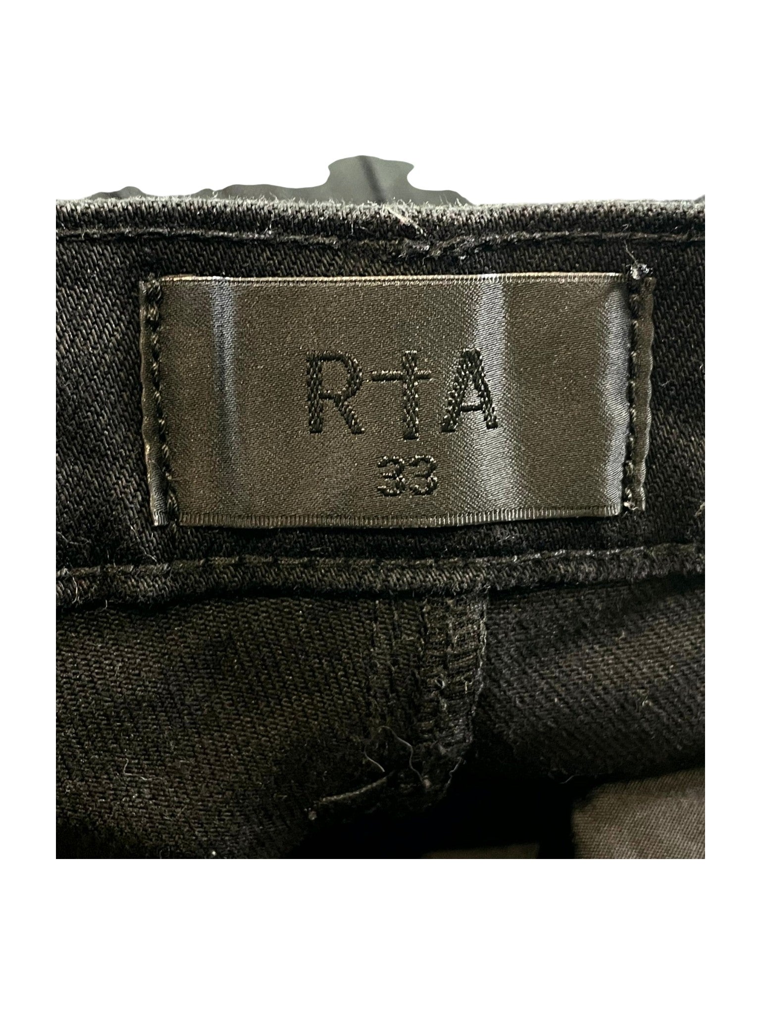 RTA Embroidered Logo Black Jeans