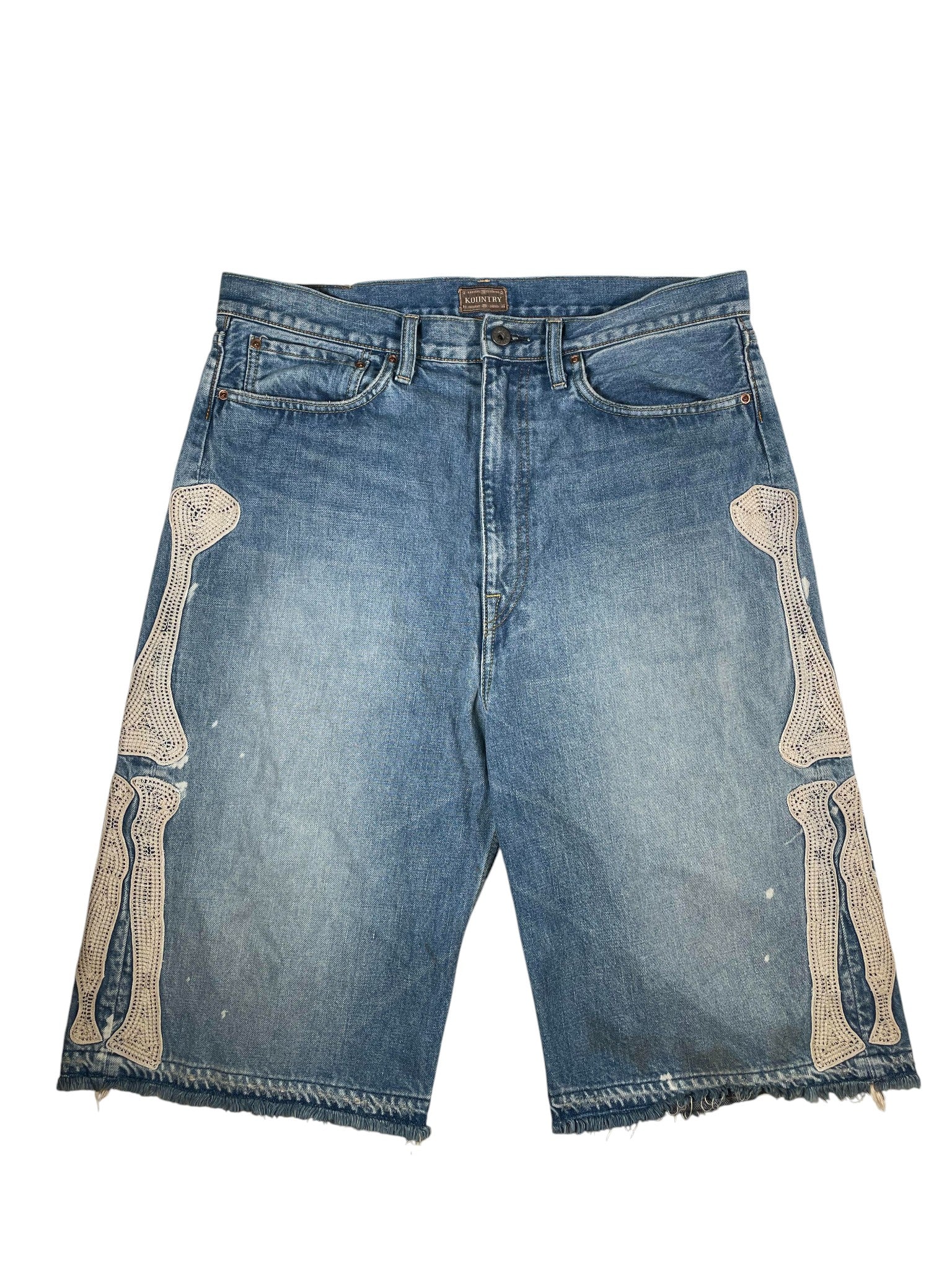 Kapital Bone Blue Jean Shorts