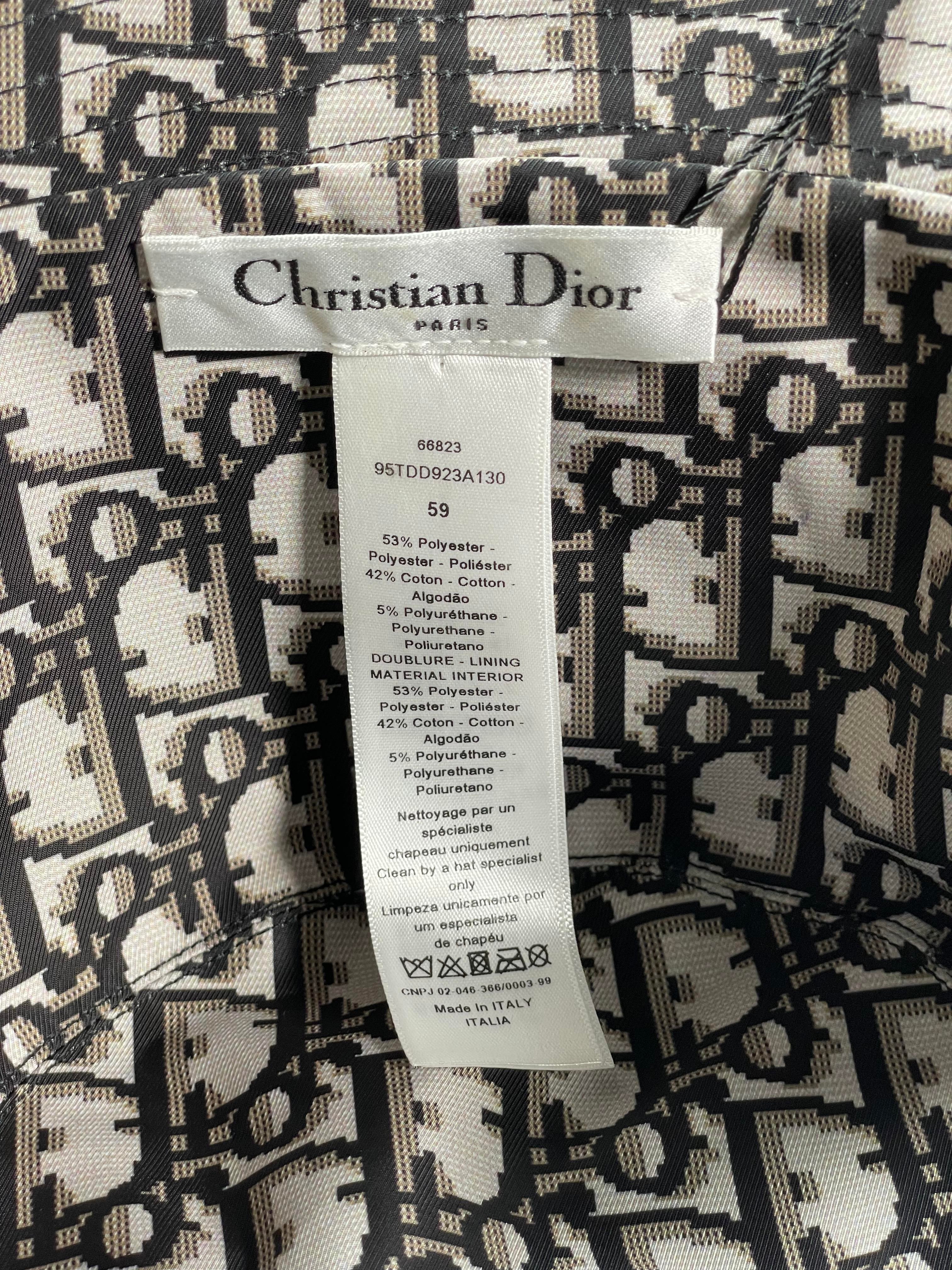 Dior Black Monogram & Black Reversible Bucket Cap