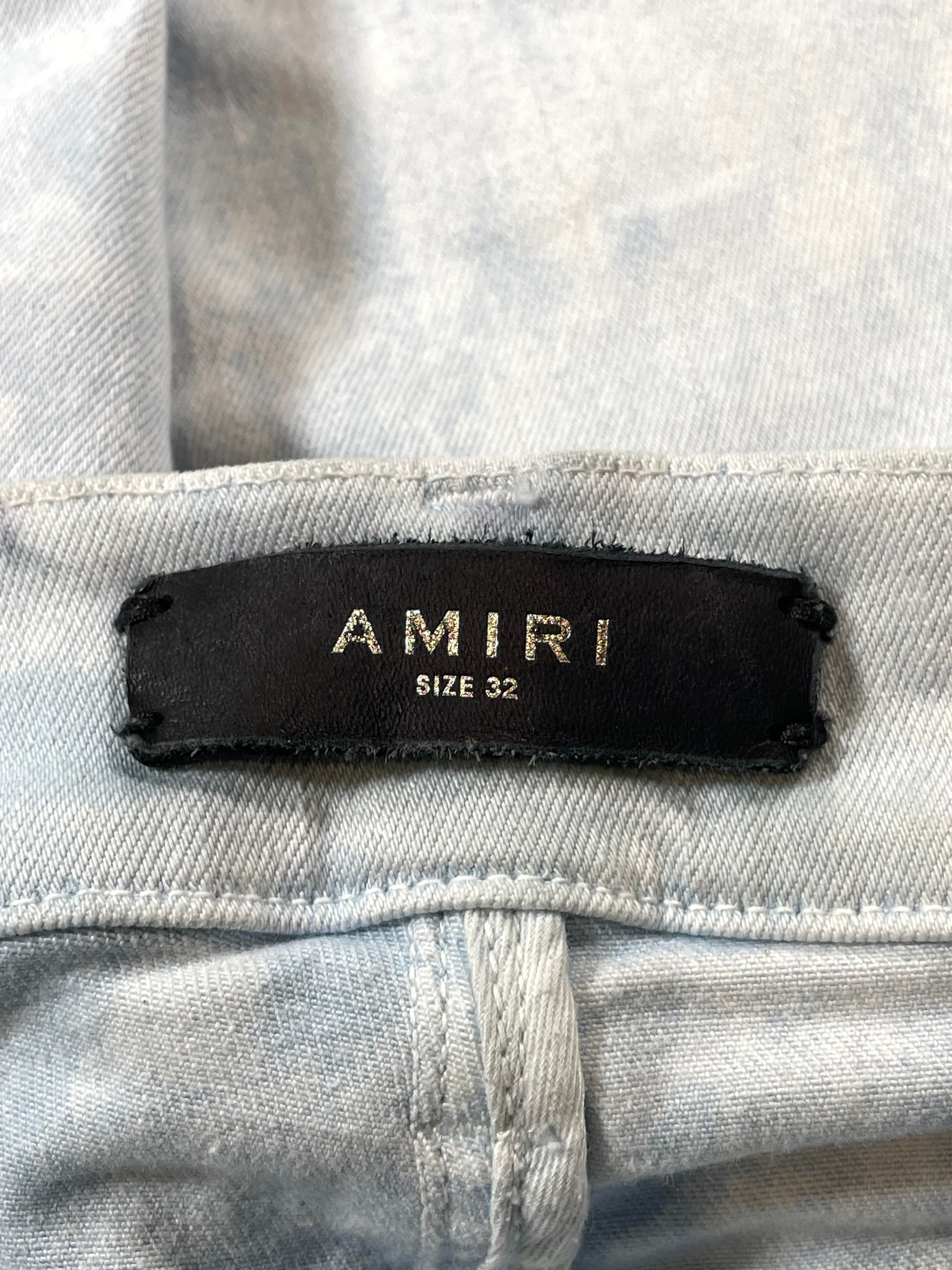 Amiri Blue Patch Bleach Wash Jeans