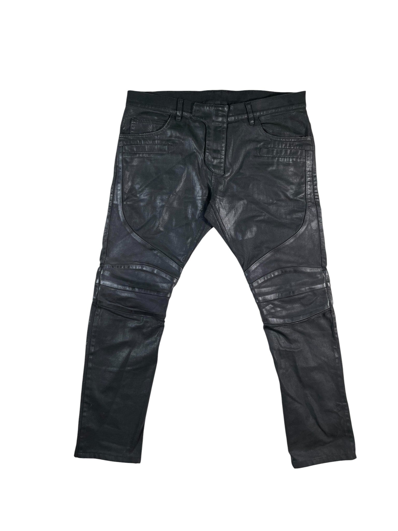 Balmain Black Wax Jeans