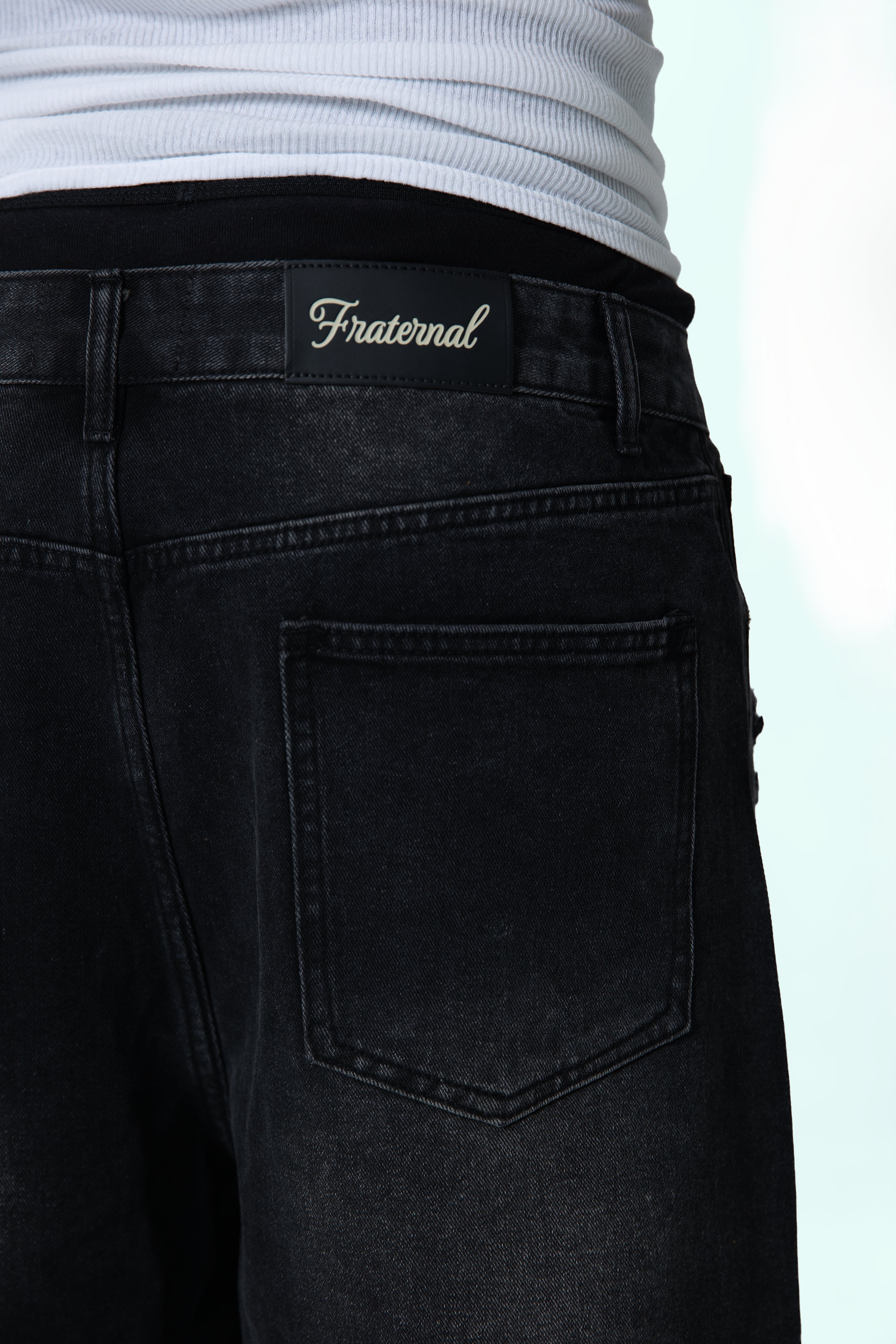 Fraternal Desires 'Dagger' Black Jeans Shorts