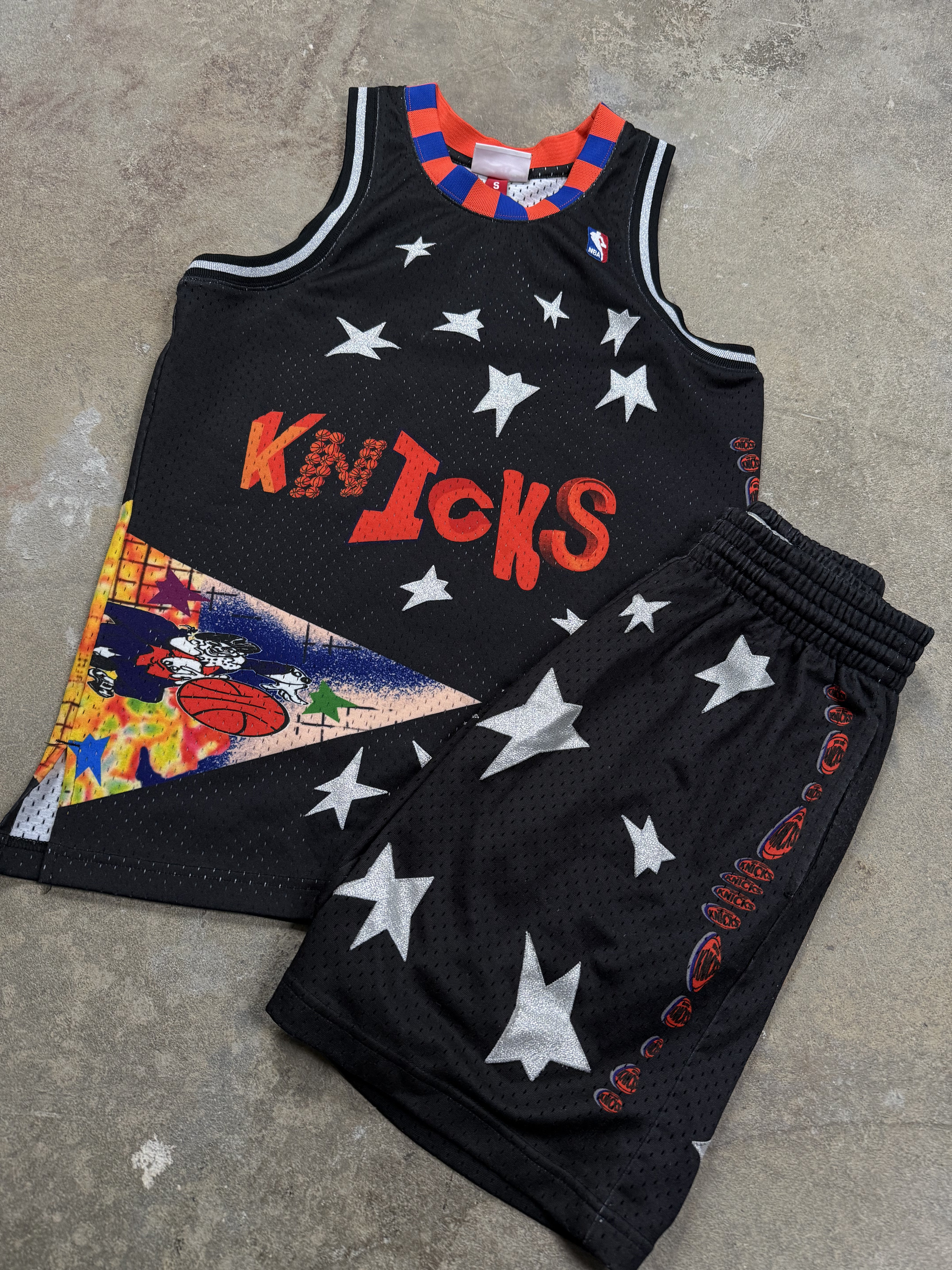 Mitchell & Ness Jersey Set Black Knicks Used XS - Small