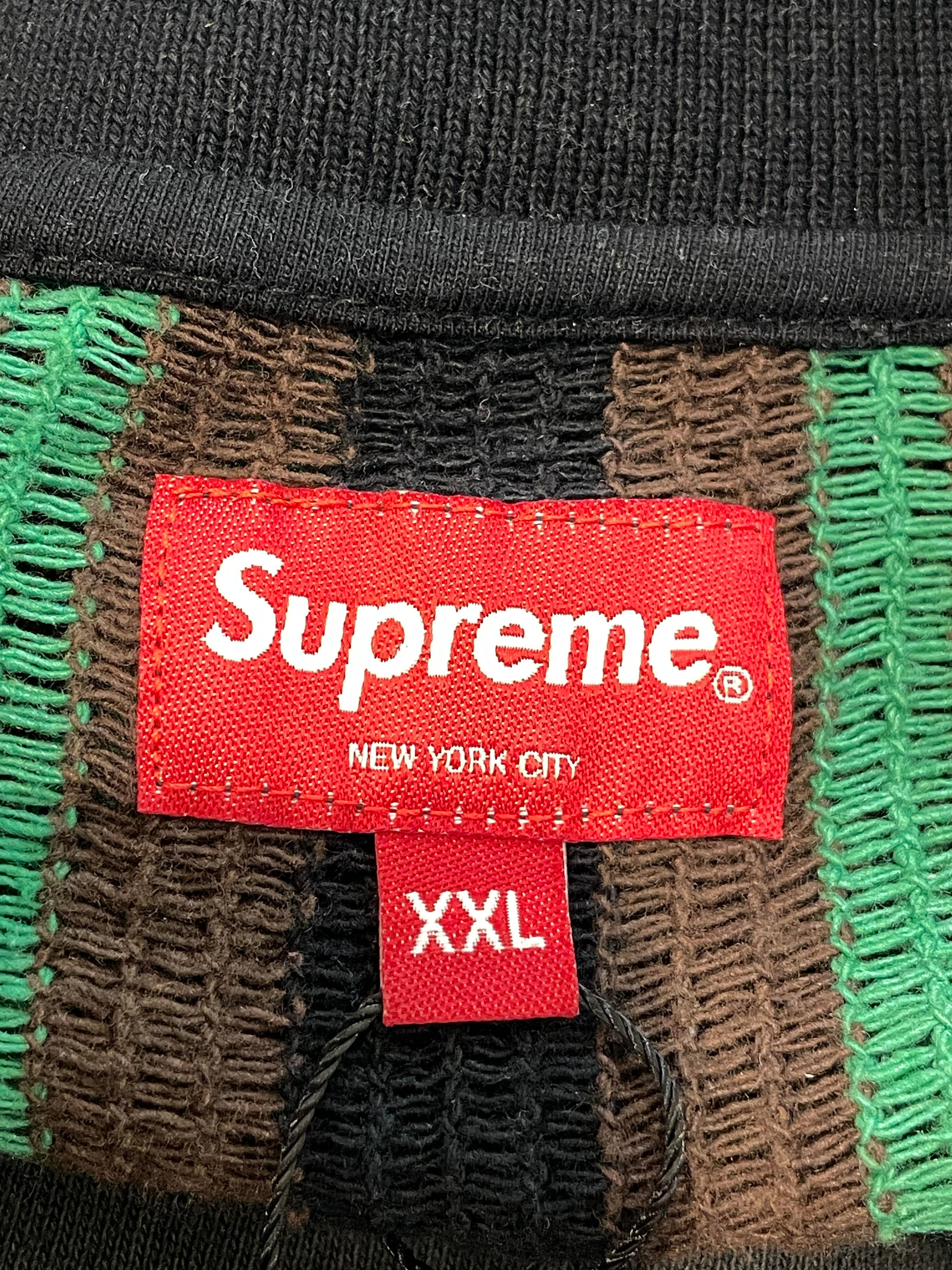 Supreme Brown Green & Black Collar Zip Up Polo Shirt