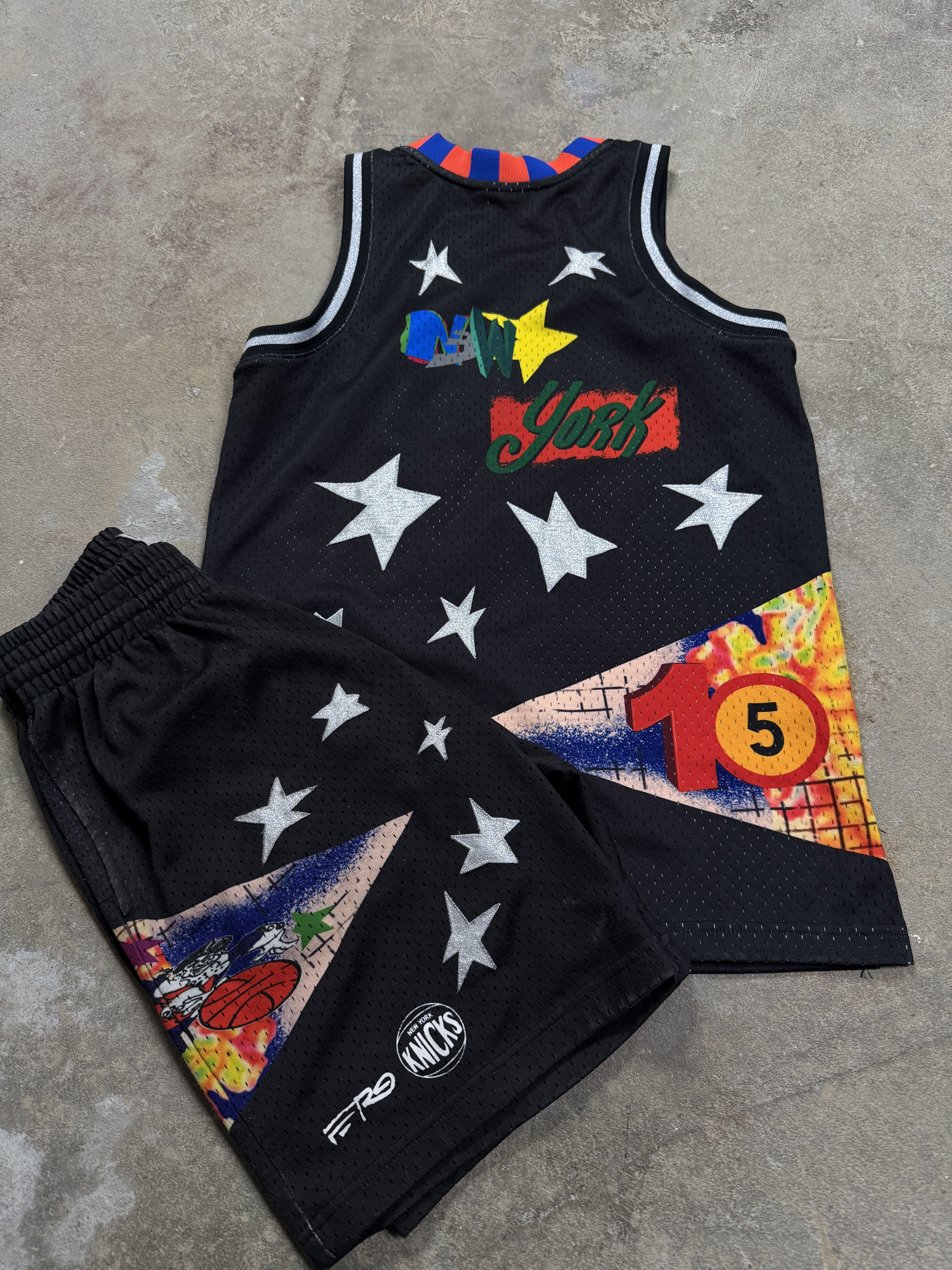 Mitchell & Ness Jersey Set Black Knicks Used XS - Small
