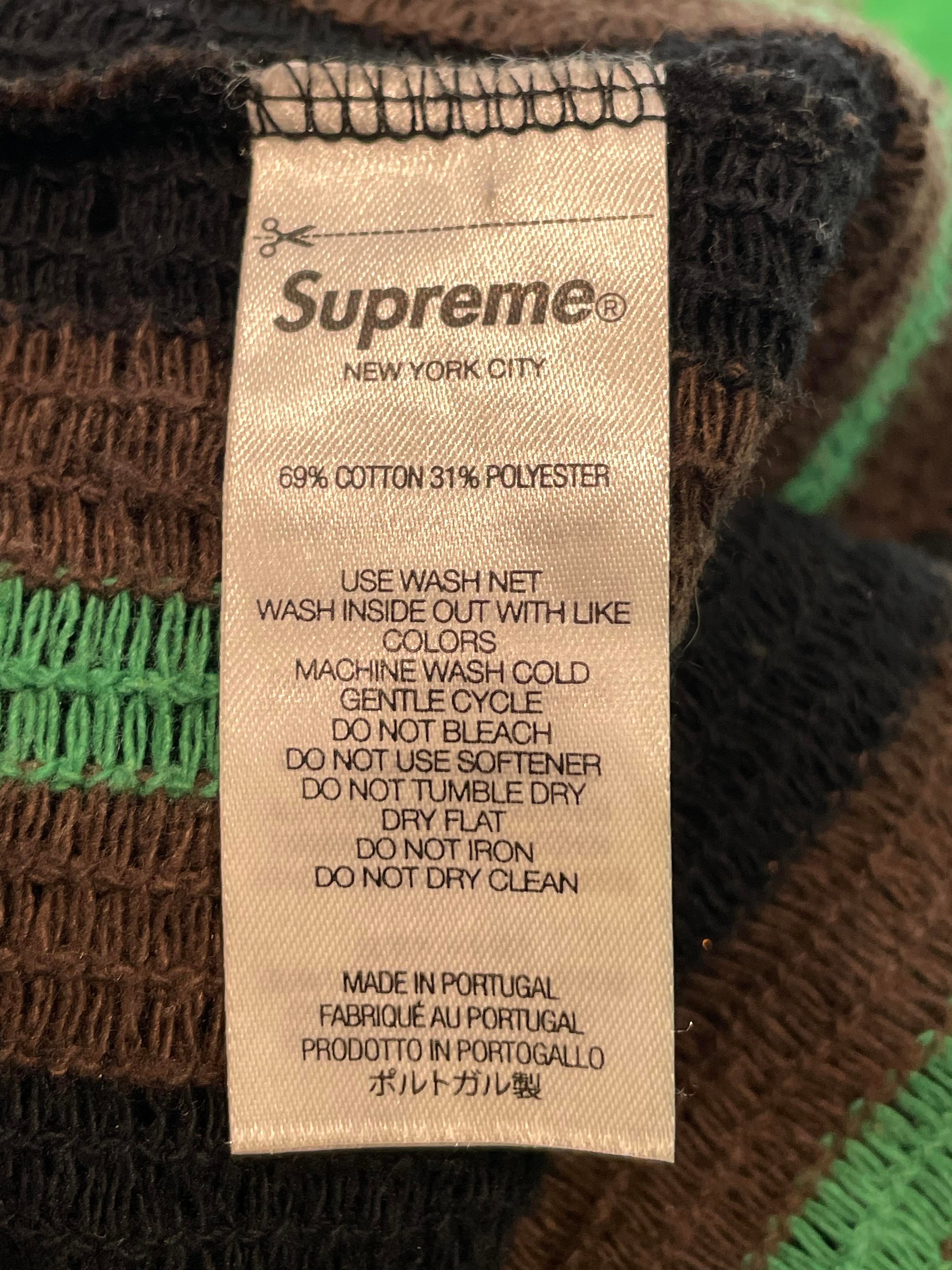 Supreme Brown Green & Black Collar Zip Up Polo Shirt