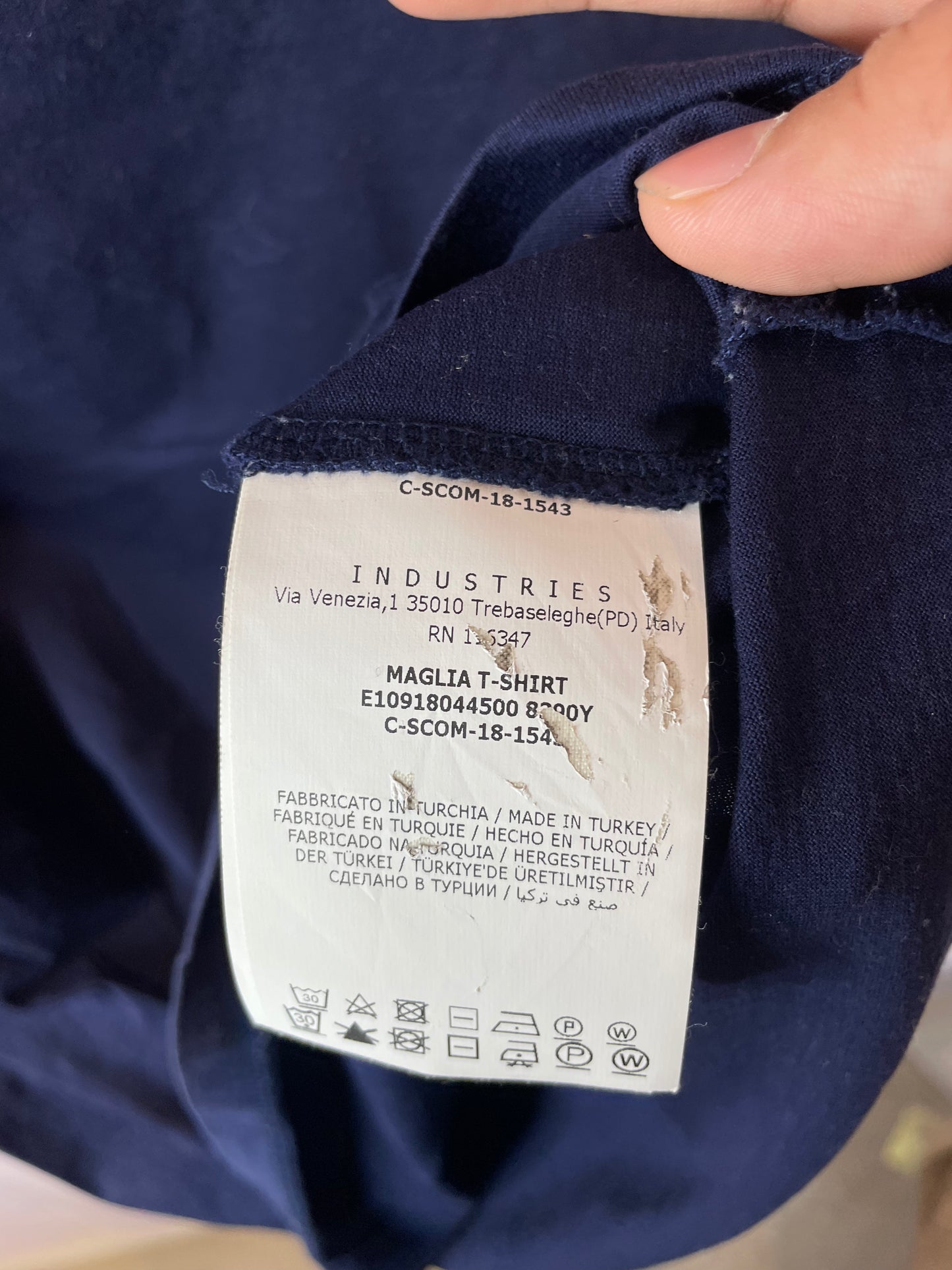 Moncler Patch Tee Navy White Used Medium