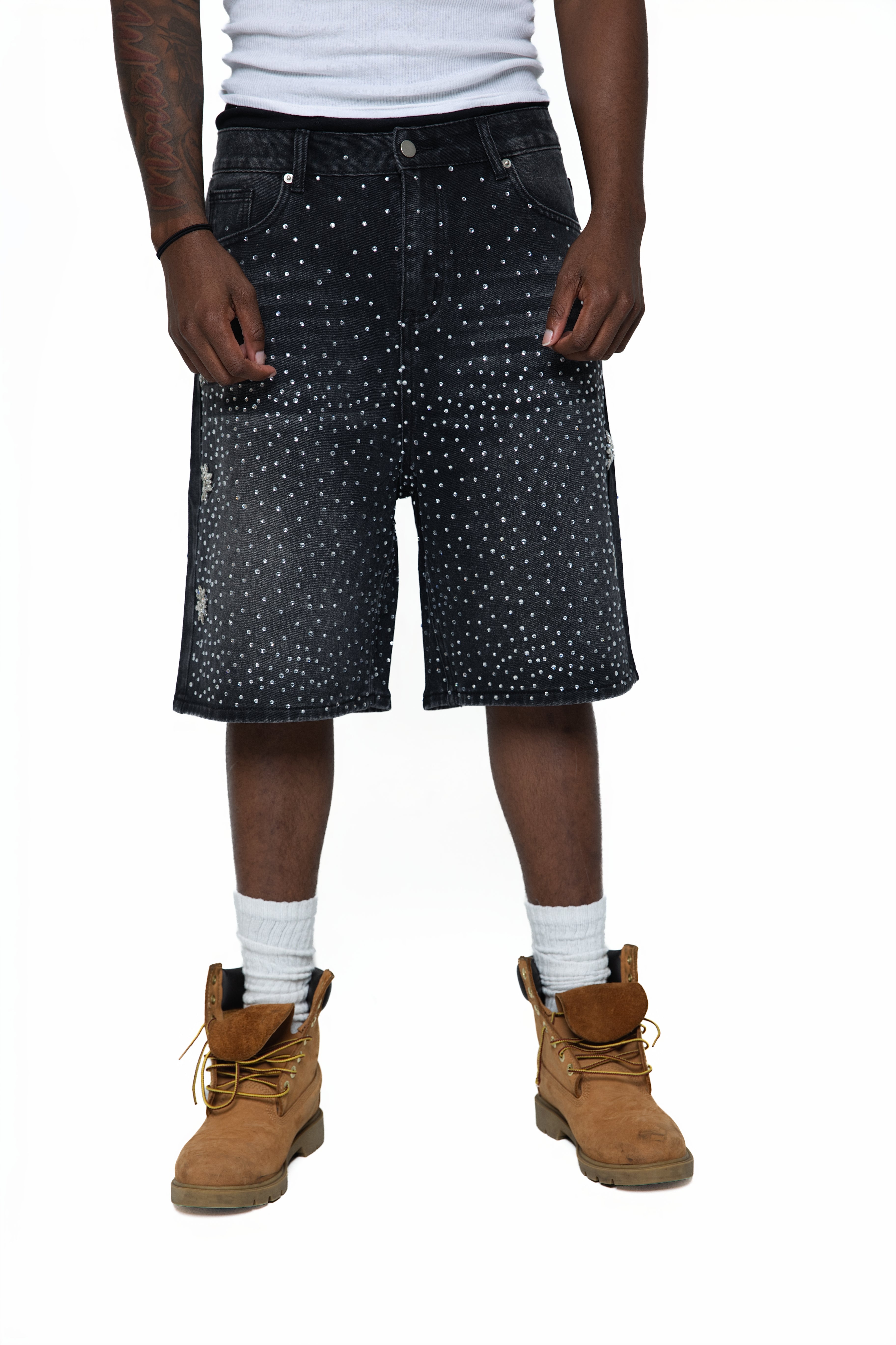 Fraternal Desires 'Astro' Black Jeans Shorts