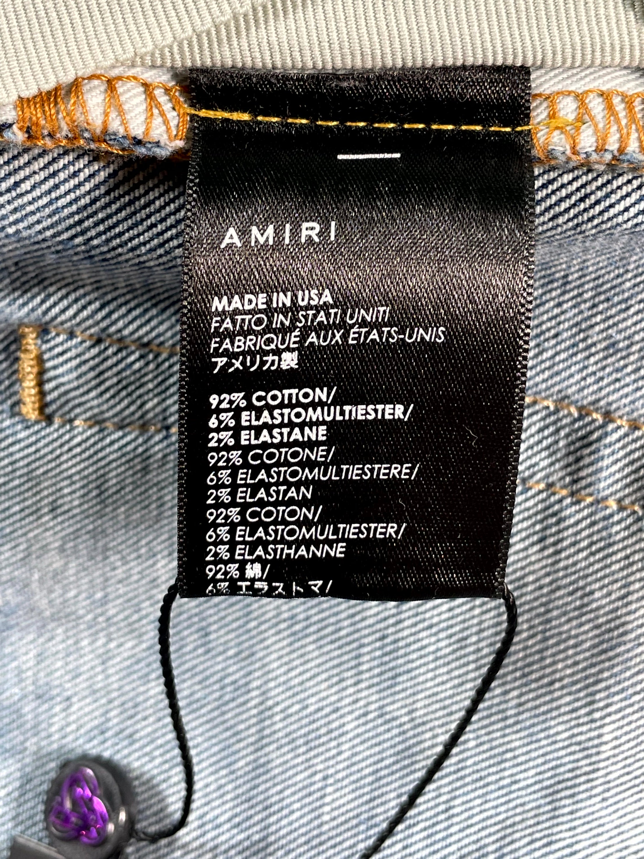 Amiri MX2 Denim Patch Blue Jeans