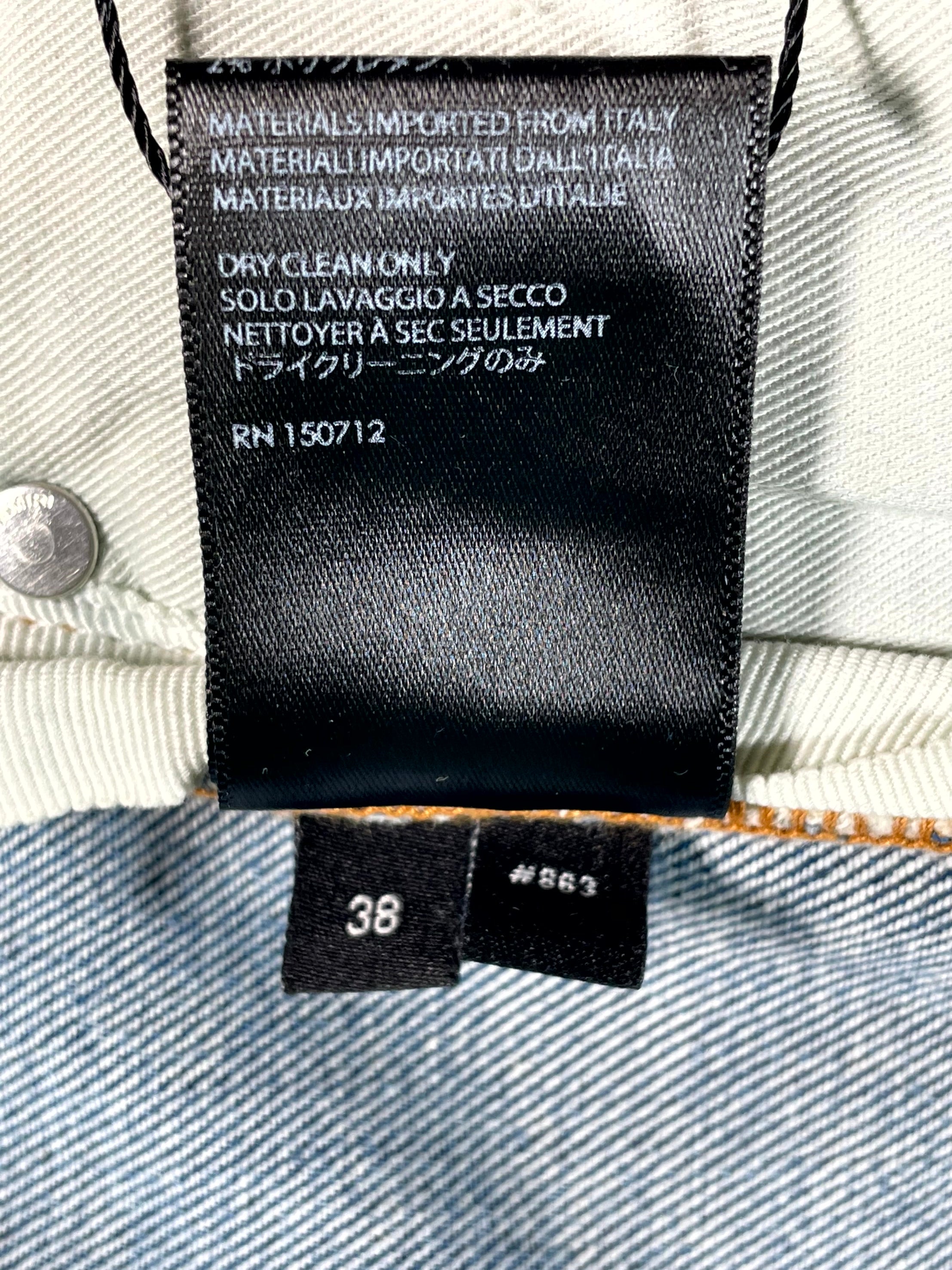 Amiri Mx2 Plaid Patch Light Wash, Yellow & Brown Jeans