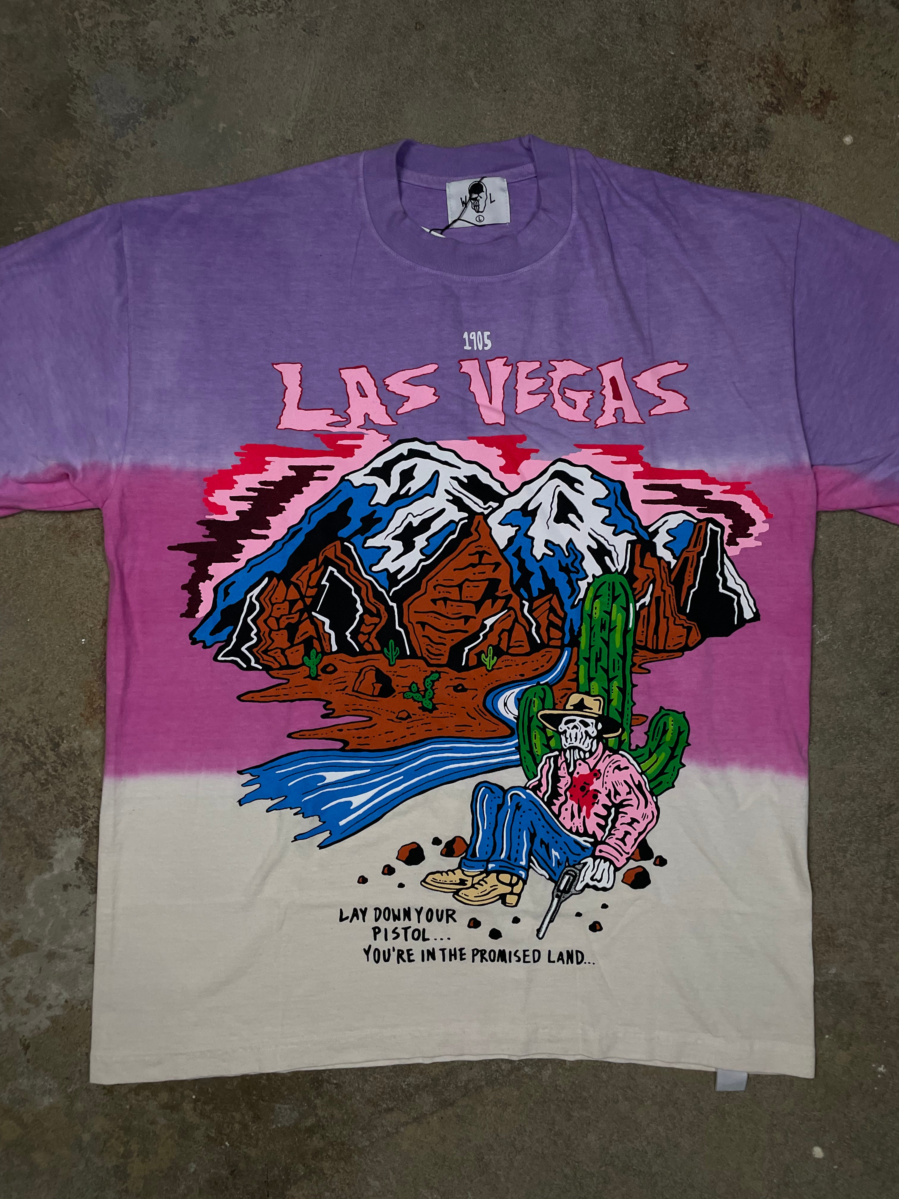 Warren Lotas Tee Purple Pink Cream Used Large