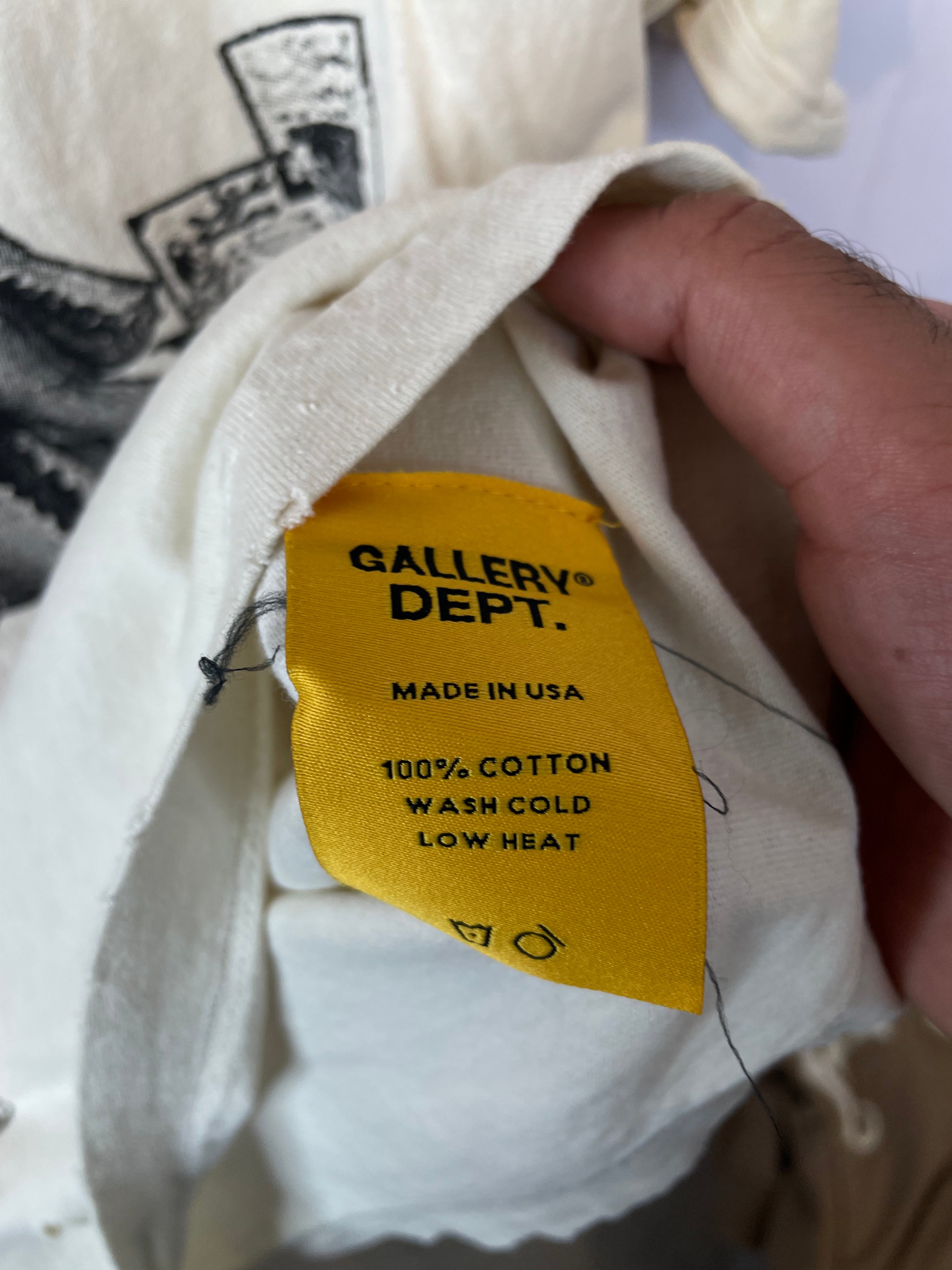 Gallery Dept Sexual Positions Distressed Tee Cream Pink Used Small